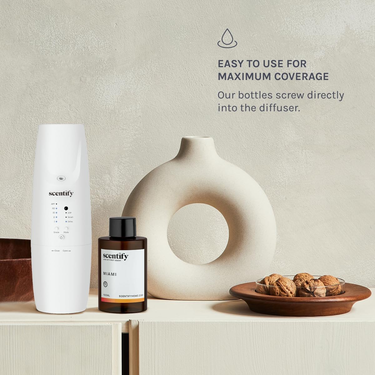 Scentify 5th Ave Aroma Oil Refill Scent for Oil Diffusers - Bergamot, Floral, Gardenia Scents - Luxurious Relaxing Aromatherapy Diffuser Fragrance 100ml, 3.38 oz