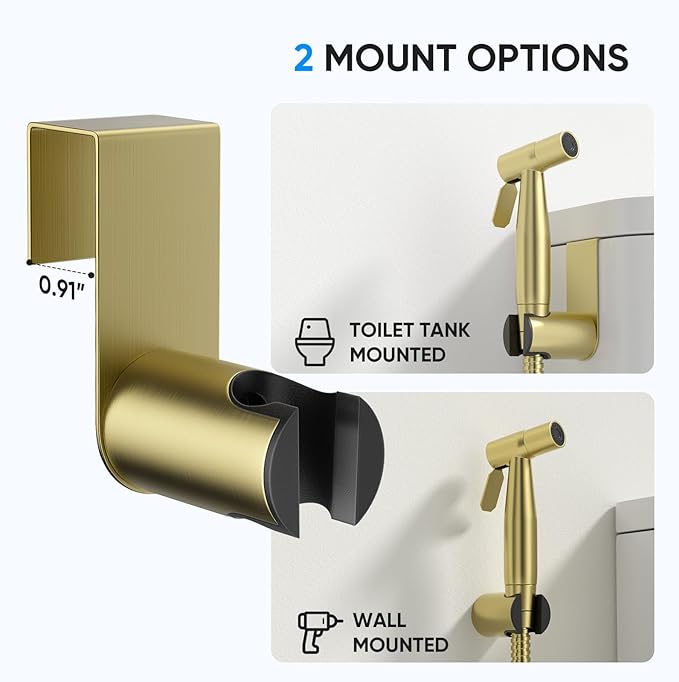Arofa Gold Handheld Bidet Sprayer for Toilet - Stainless Steel Cloth Diaper Jet Spray, Adjustable Water Pressure Control with Bidet Spray Hoses, Bidet Toilet Sprayer for Baby/Feminine Wash