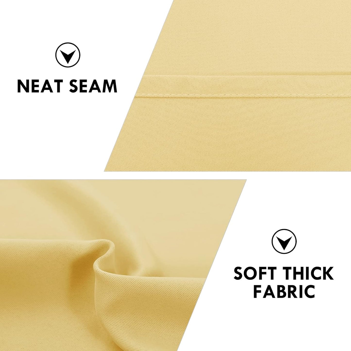 DWCN Blackout Curtains for Bedroom – Rod Pocket Thermal Insulated Noise Reducing Noise Reducing Drapes for Living Room, W 42 x L 63 Inch, 2 Panels, Light Yellow