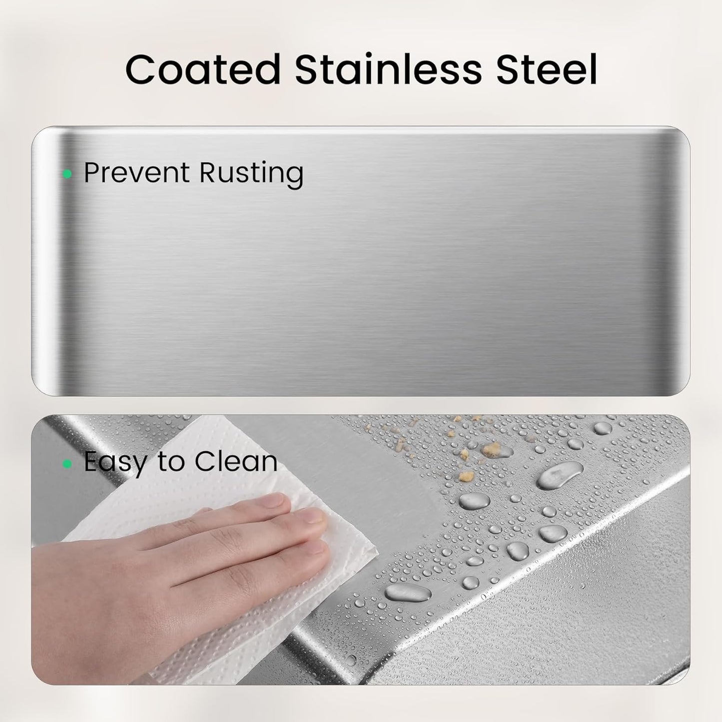 Cesun Small Bathroom Trash Can 2.1 Gallon Wastebasket, Modern Metal Garbage Can Office Waste Basket, Silver Stainless Steel Trash Bin for Bedroom, Home Office, Toilet, rv, Near Desk, Under Sink.