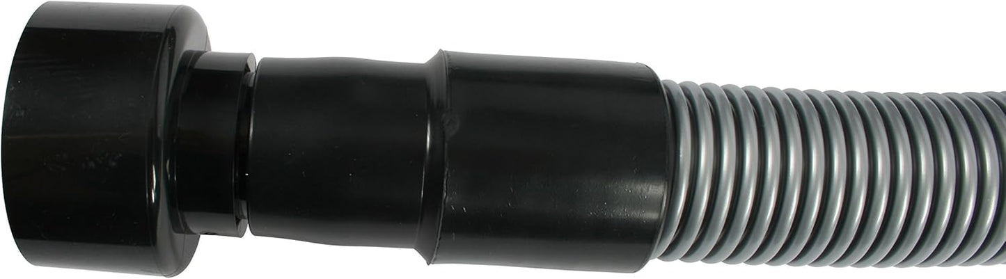 Cen-Tec Systems 30 Ft. Premium Shop Vacuum Extension Hose with 2 tank adapters and 1.25" curved end, Silver