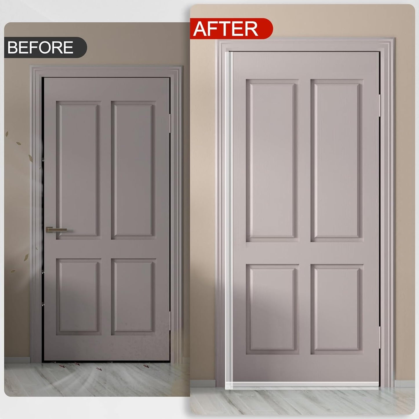 MYFAMIREA Door Weather Stripping 2IN (W) x 10FT (L) Door Draft Stopper Seal Tape Silicone Seal Strip Self Adhesive Shower Sweep Insulation Tape Side Bottom Strip for Sliding Glass Window Gap, Clear