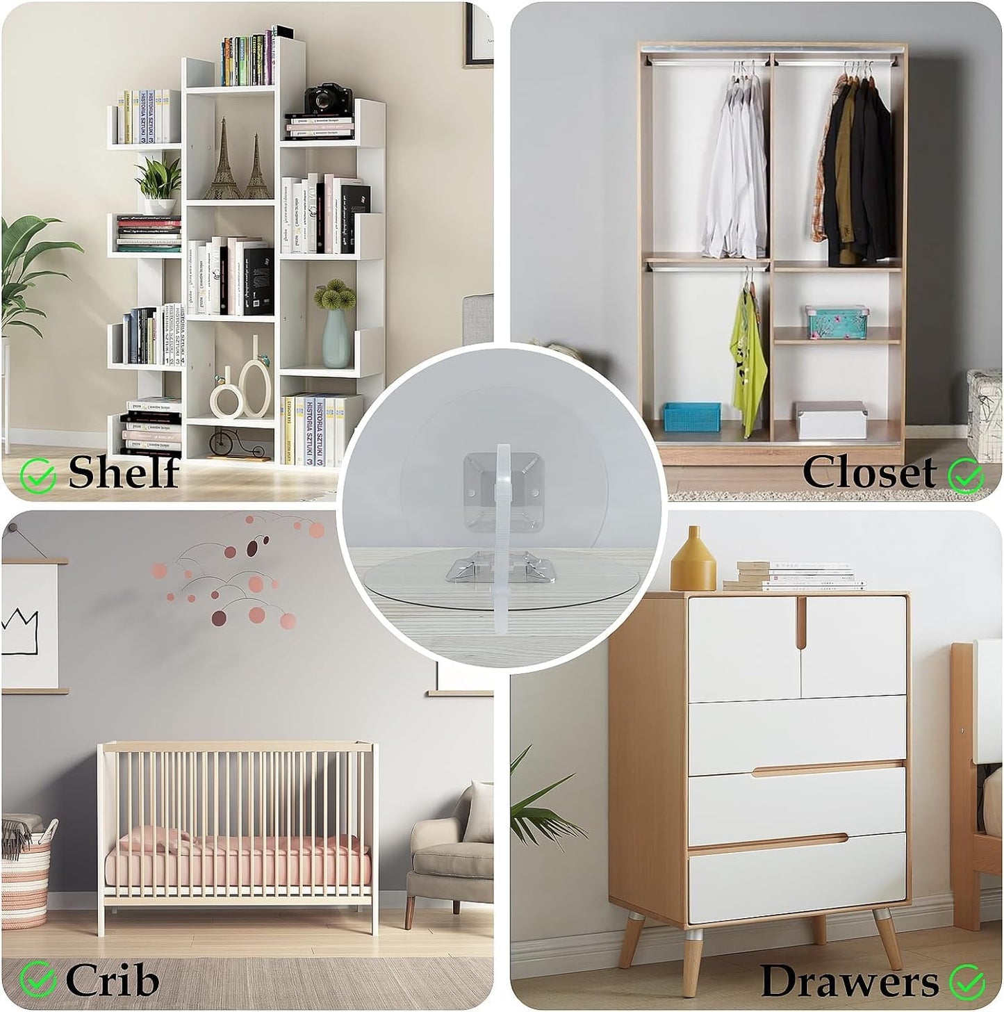 Furniture Anchors No Drill Upgraded Furniture Straps for Baby Proofing, Self-Adhesive Secure 168 Pound Furniture Prevent Falling Anti Tip Earthquake Straps for Child Safety(26pack)