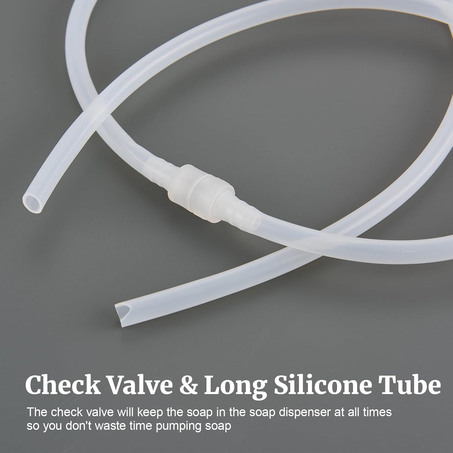 Sink Soap Dispenser for Kitchen Sink White Upgrade with 40" Silicone Extension Tube Kit, Connect to Your Soap Bottle Directly