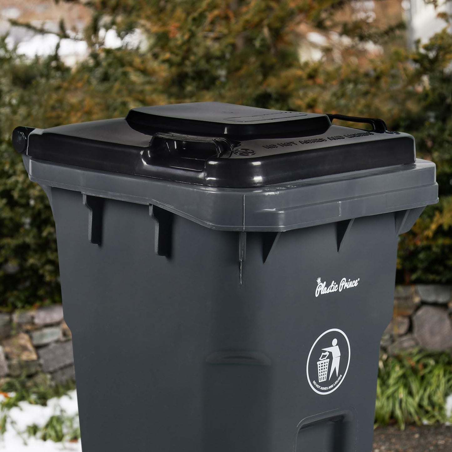 32 Gallon Trash Can Lid Outdoor Trash Can with Lid and Wheels Heavy-Duty Trash Bin for Outside Plastic 32 Gallon Garbage Can Wheeled Gray for Hospitals Restaurants Offices, Pack of 2