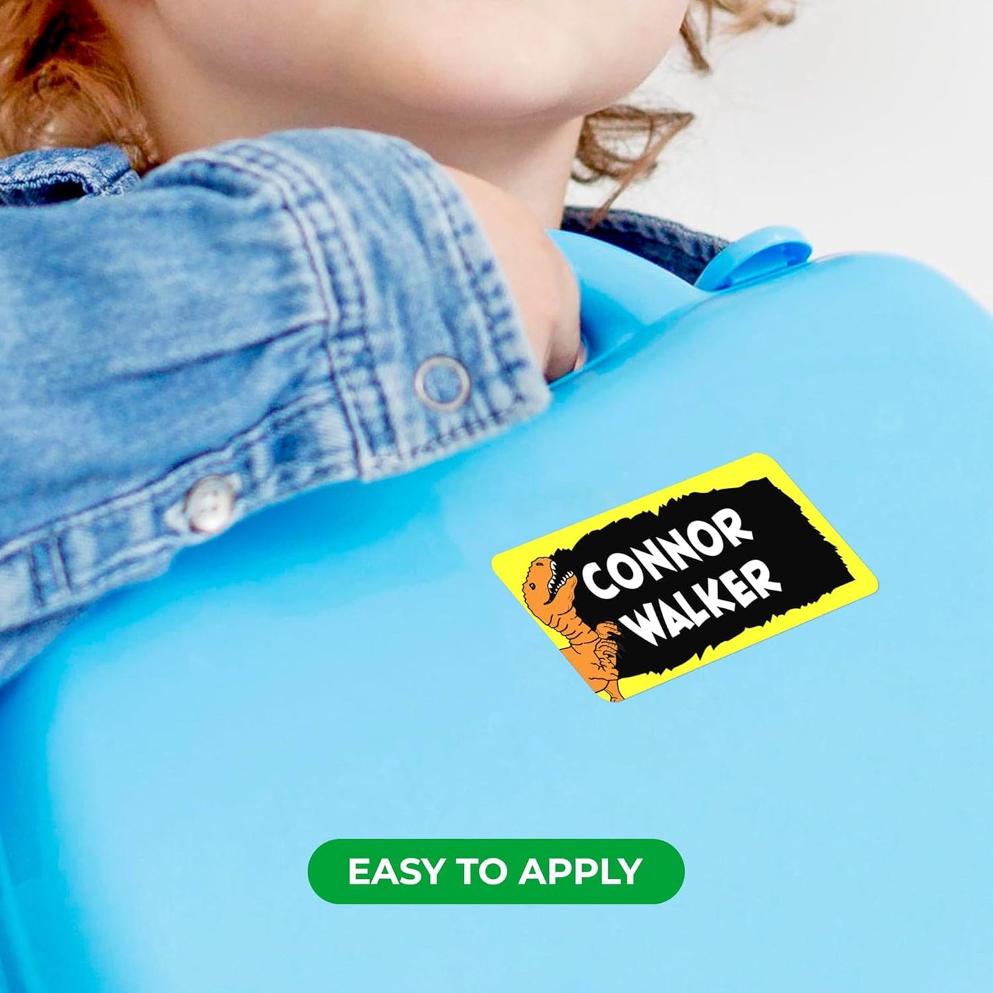 Personalized Name Tag Stickers for Kids (130+ Pack) | Dinosaur Waterproof Labels for School Supplies, Bottles & Lunch Boxes | Custom Vinyl Name Labels for Clothing & Toys (C. Dinosaur)