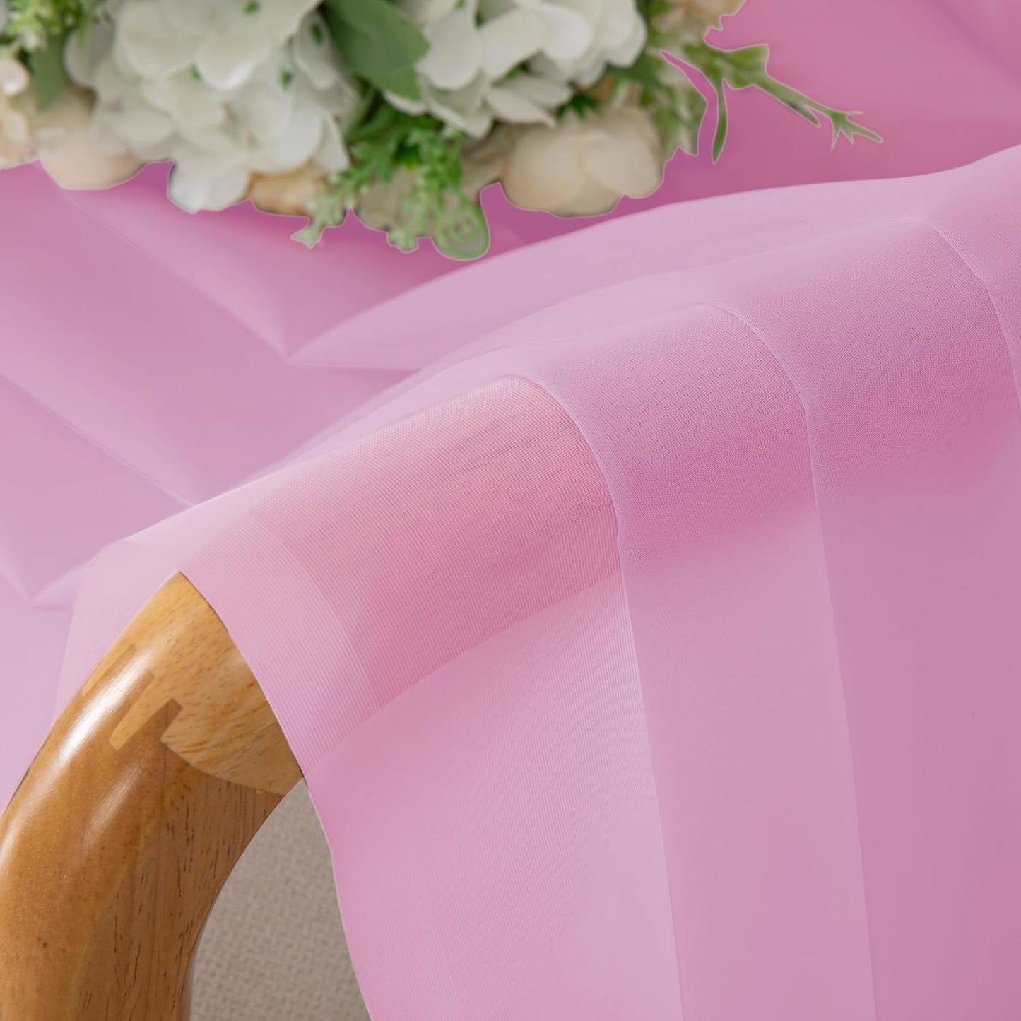 Chyhomenyc Light Pink Sheer Curtains 84 Inch Length 2 Panels, Light Filtering Cute Voile Pink Window Curtain Drapes for Girls Room,Each 42Wx84L Inches