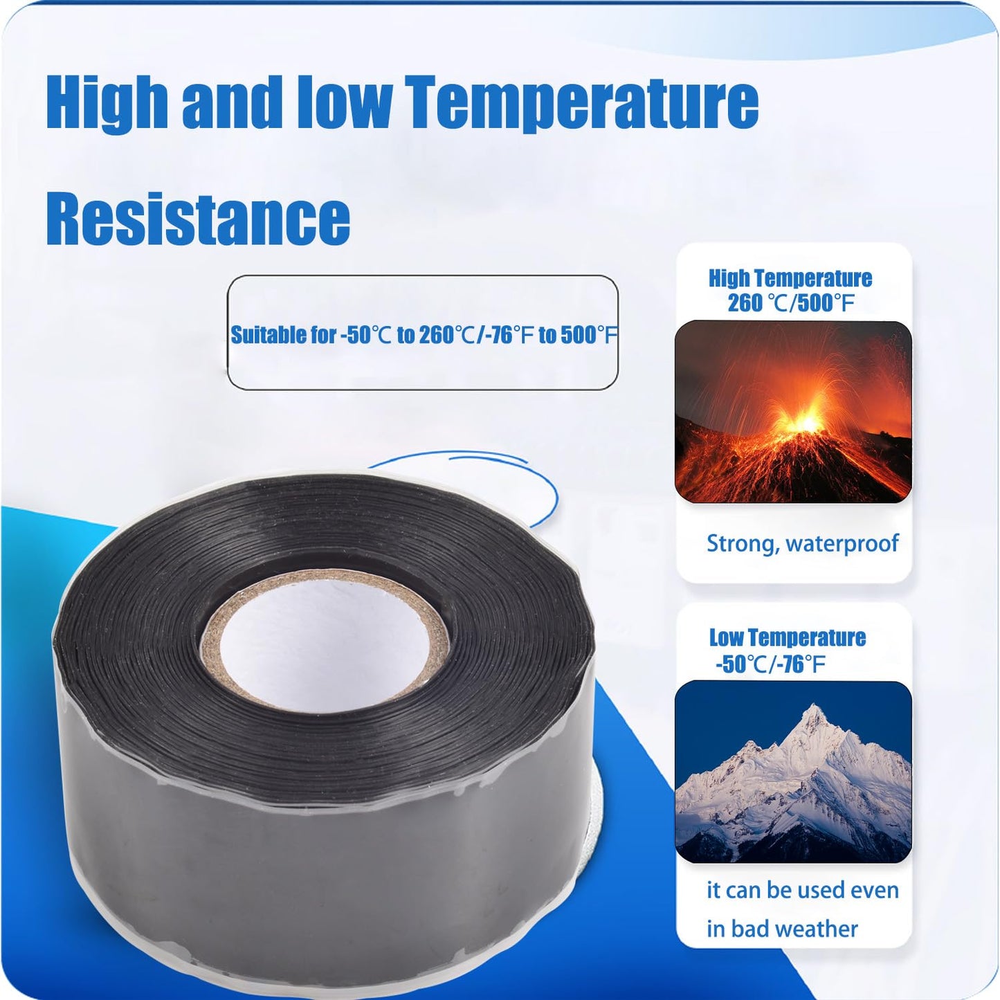 Self Fusing Silicone Tape 1 in x 15 Ft Waterproof Flexible Self Amalgamating Tape for Hose Repair Sealing Pipes Plumbing Water Emergency Pipeline Repair and Electrical Cable Winding