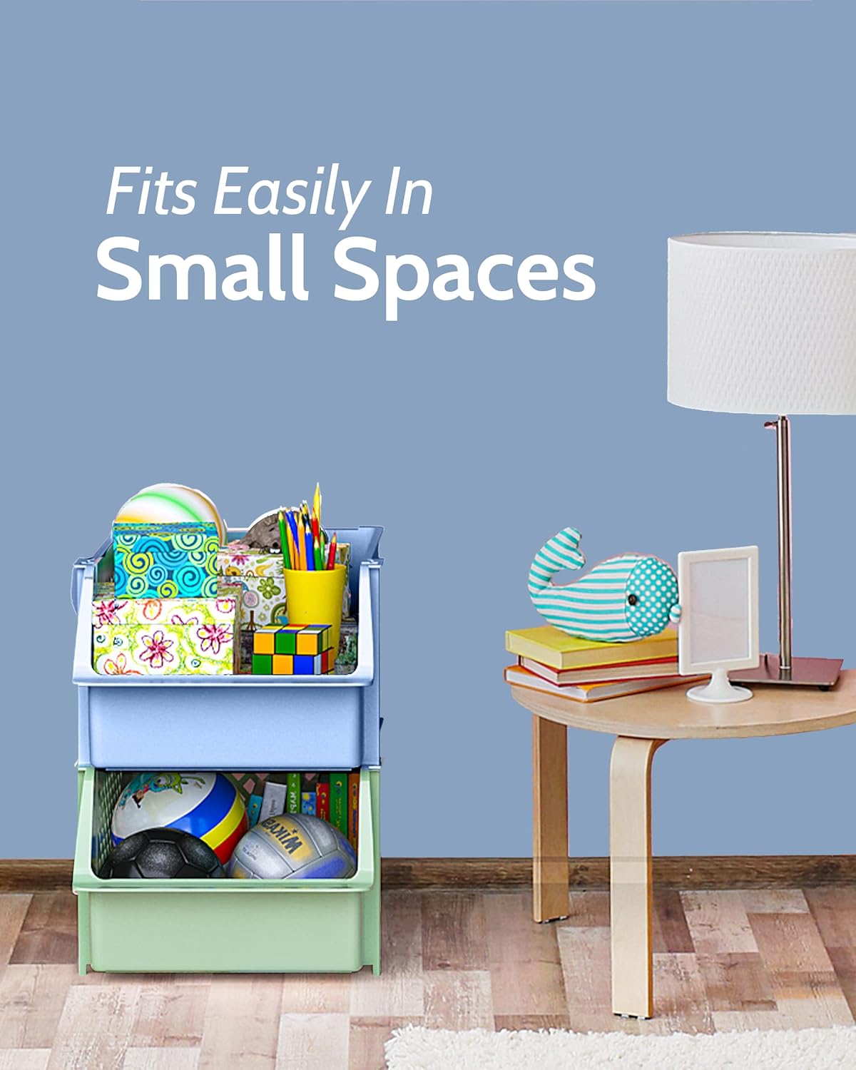 Skywin Plastic Stackable Storage Bins for Pantry - 2 Pack Stackable Bins For Organizing Food, Kitchen, and Bathroom Essentials (Multi)