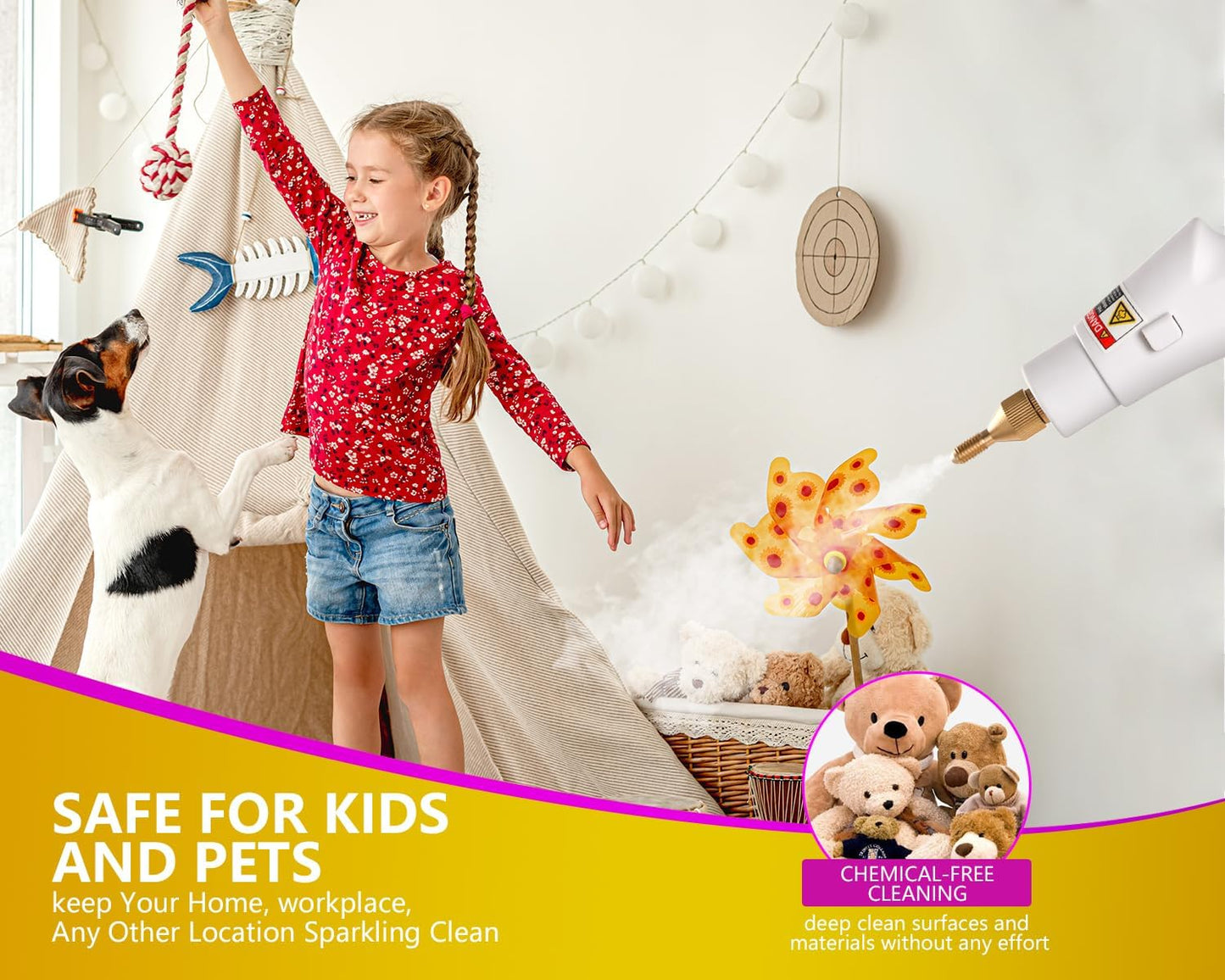 Handheld Steam Cleaner for Home, 2500W High Pressure Steamer for Cleaning, 9-Level Multipurpose Steam Cleaner for Car Floor Upholstery Kitchen Bathroom Grout Tile, 14 Accessories Included (Dark Blue)