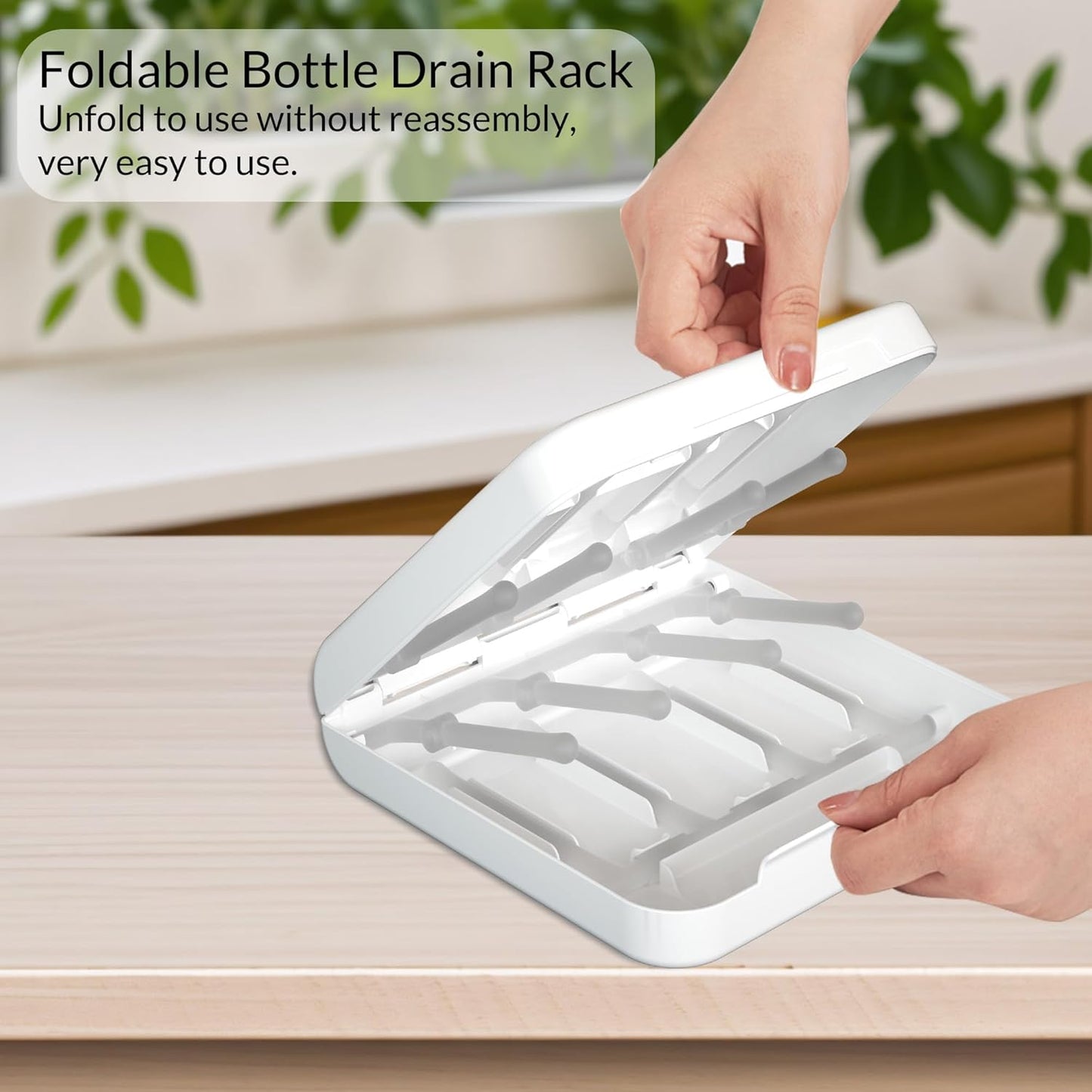 Travel Bottle Drying Rack Space Saving,Foldable Bottle Drying Rack with 16 Ribs,Portable Baby Bottle Drying Rack for Bottles,Breast Pumps and Other Feeding Accessories,Widely Used Daily Basis