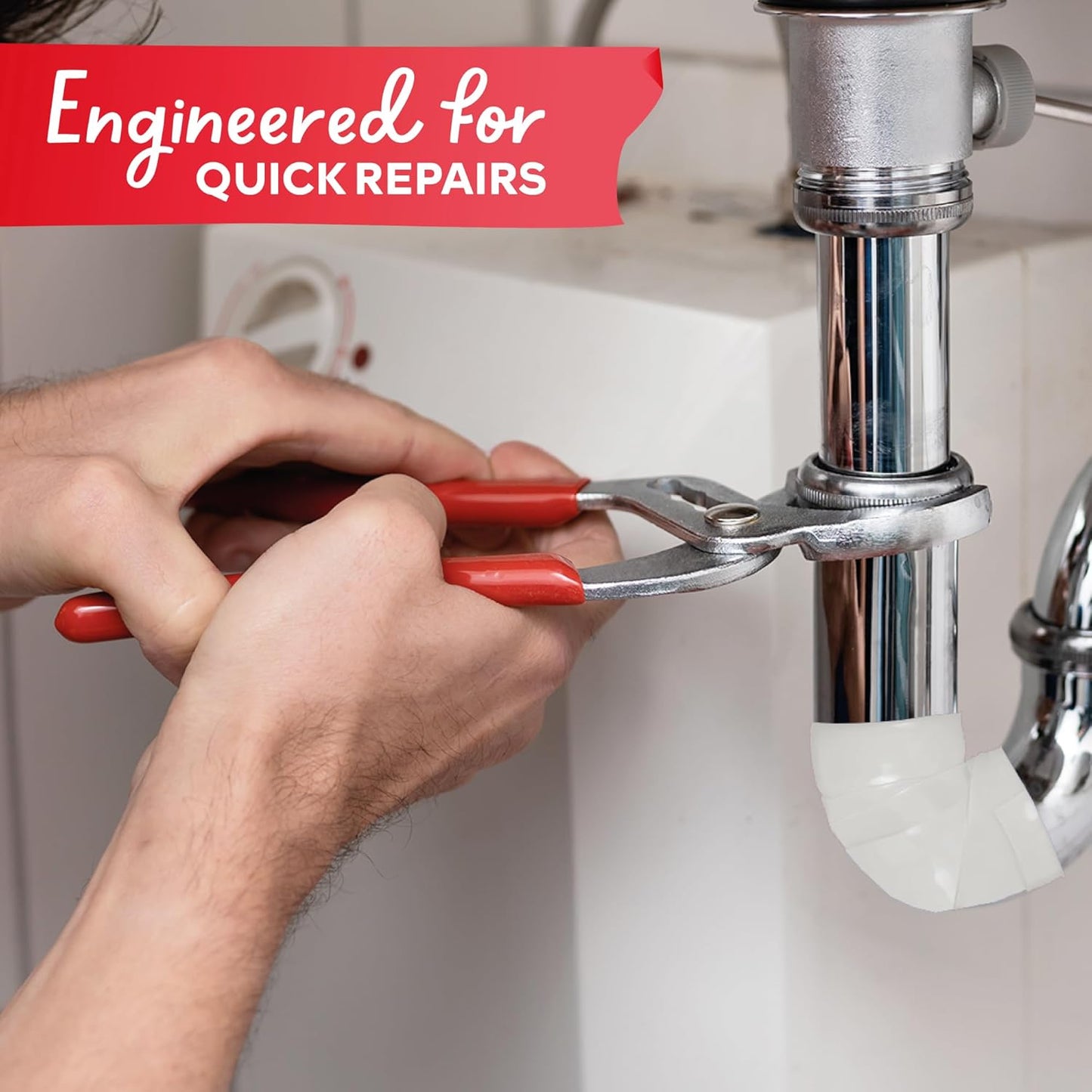 XFasten Self-fusing Silicone Tape Pro, White, 1.5-Inch x 15-Feet, 30mils Heavy-Duty Plumbing Tape for Leaks, Radiator Hose, Drain Pipes, Electrical Cords, and Garden Hose, High Pressure Resistant