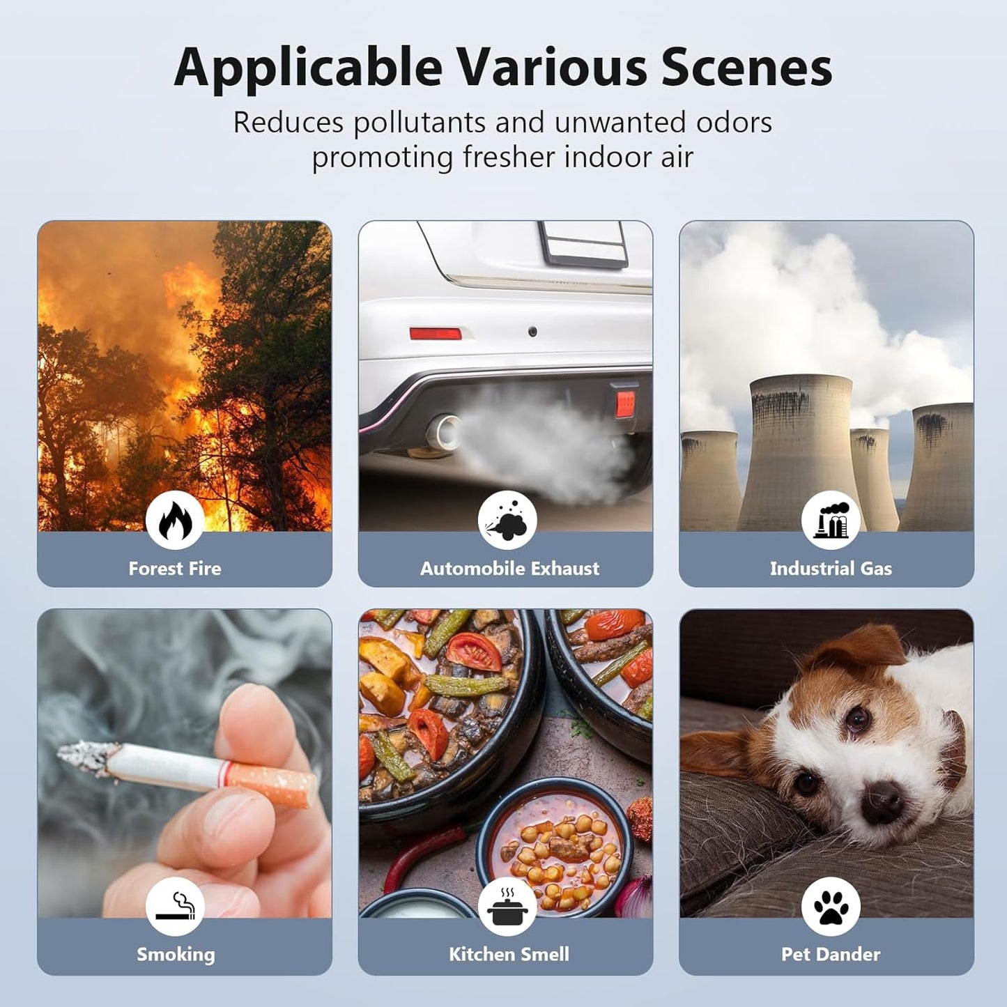 MK01 & MK06 Air Filter Replacement Compatible with Aroeve MK01, MK06, ToLife TZ-K1 and Kloudi DH-JH01 Air Purifier, Standard Version(2 Pack)