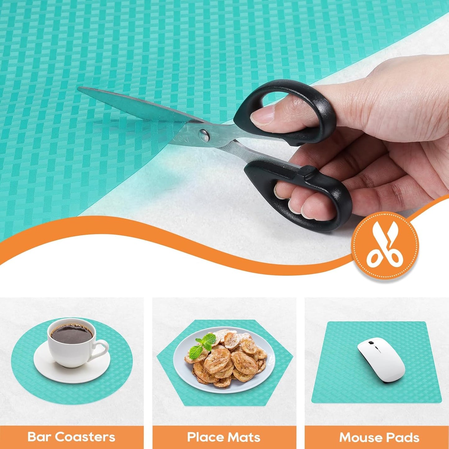 Blue Shelf Liners for Kitchen Cabinets Refrigerator Liners Waterproof & Oil-Proof Kitchen Cupboard Liner Drawer Mats EVA Material Non Adhesive Fridge Liner for Shelves 17.5 x 157.4 Inches