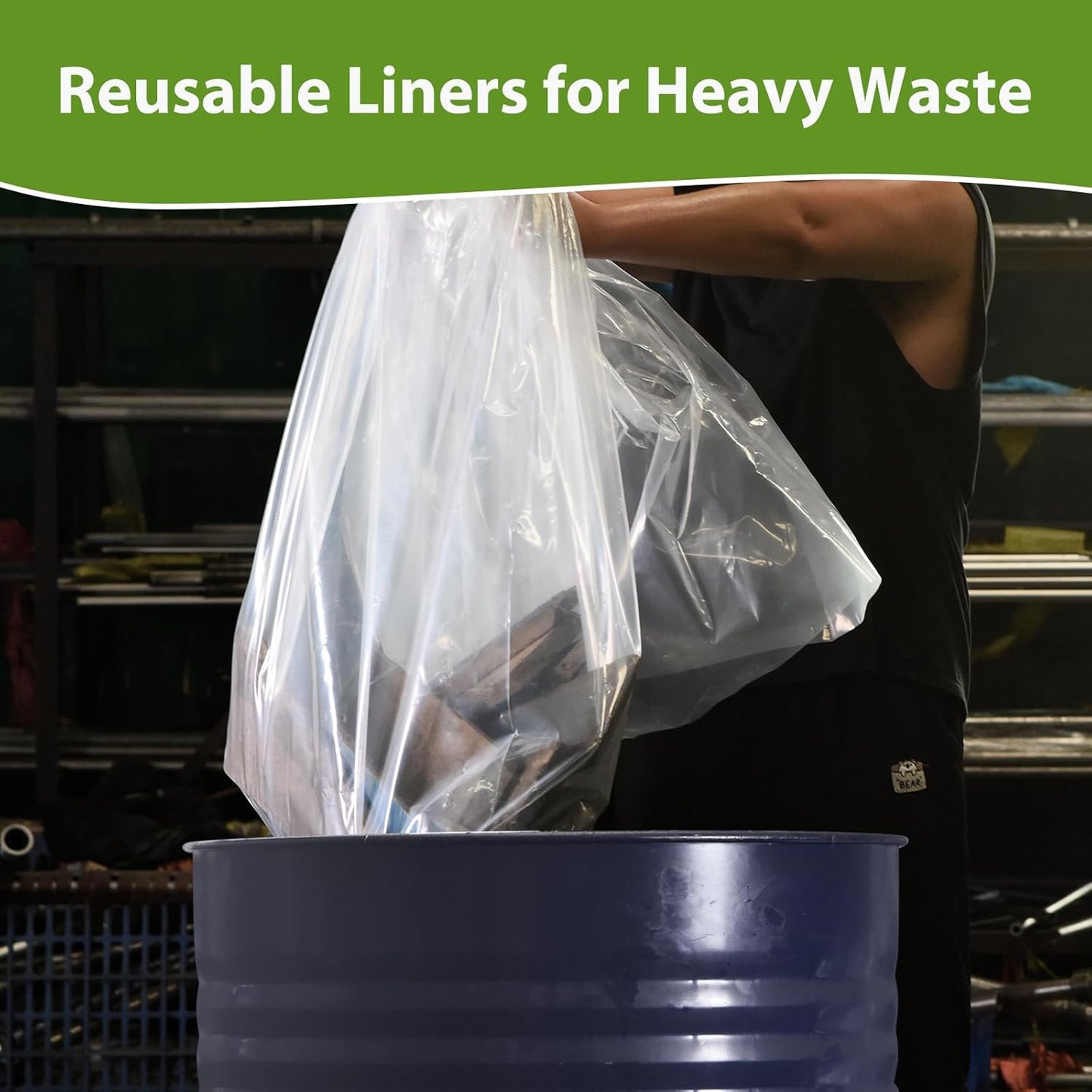 Dust Collector Bags 12pcs two-sided 7mil 19.5" diameter (31" width x 40" length) for Harbor Freight Central Machinery 35 and 70 Gallon Dust Collector (12)