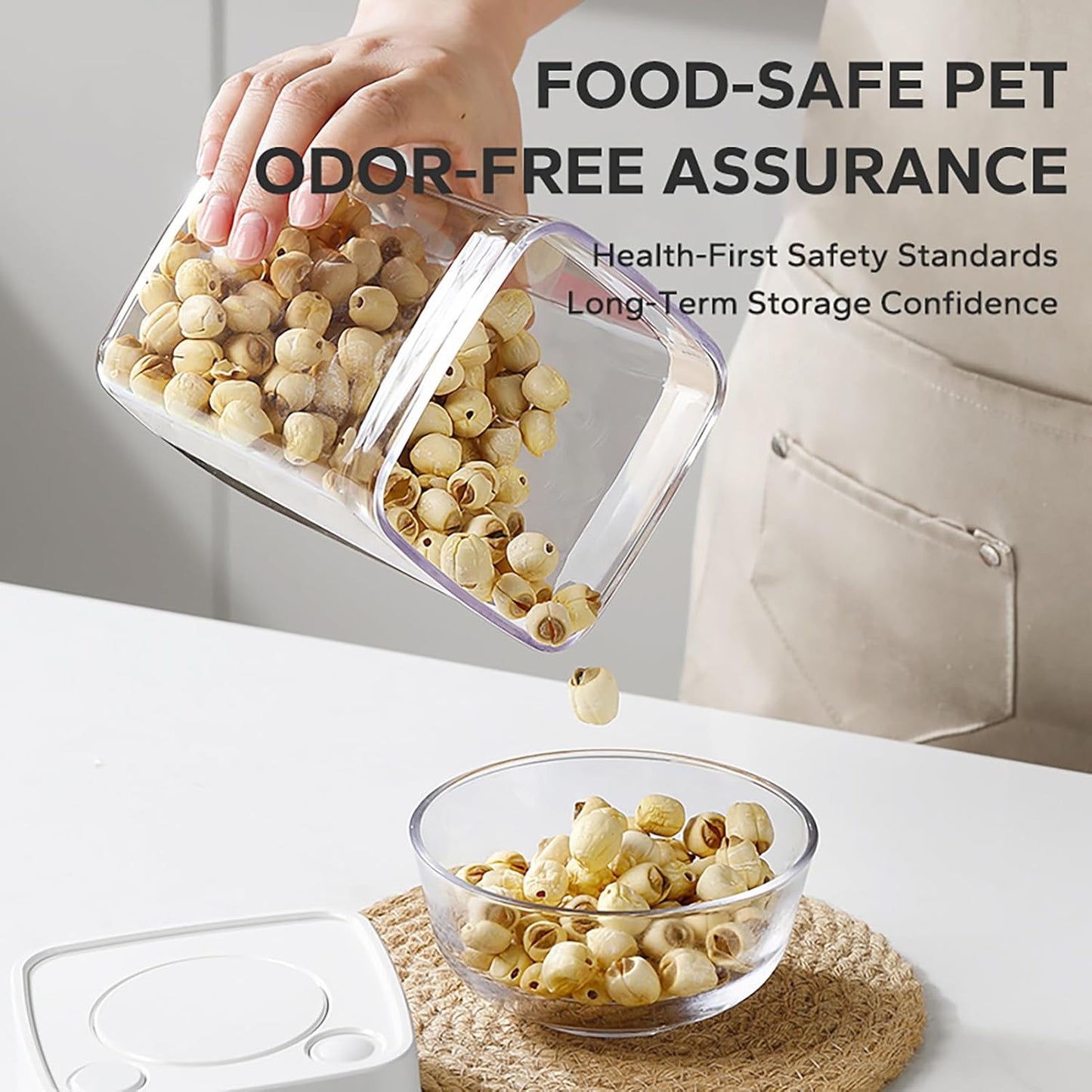 Manual Vacuum Jar With One-Button Vacuum Pump, Airtight Food Cereal Containers Storage With Lids (white-4pc)