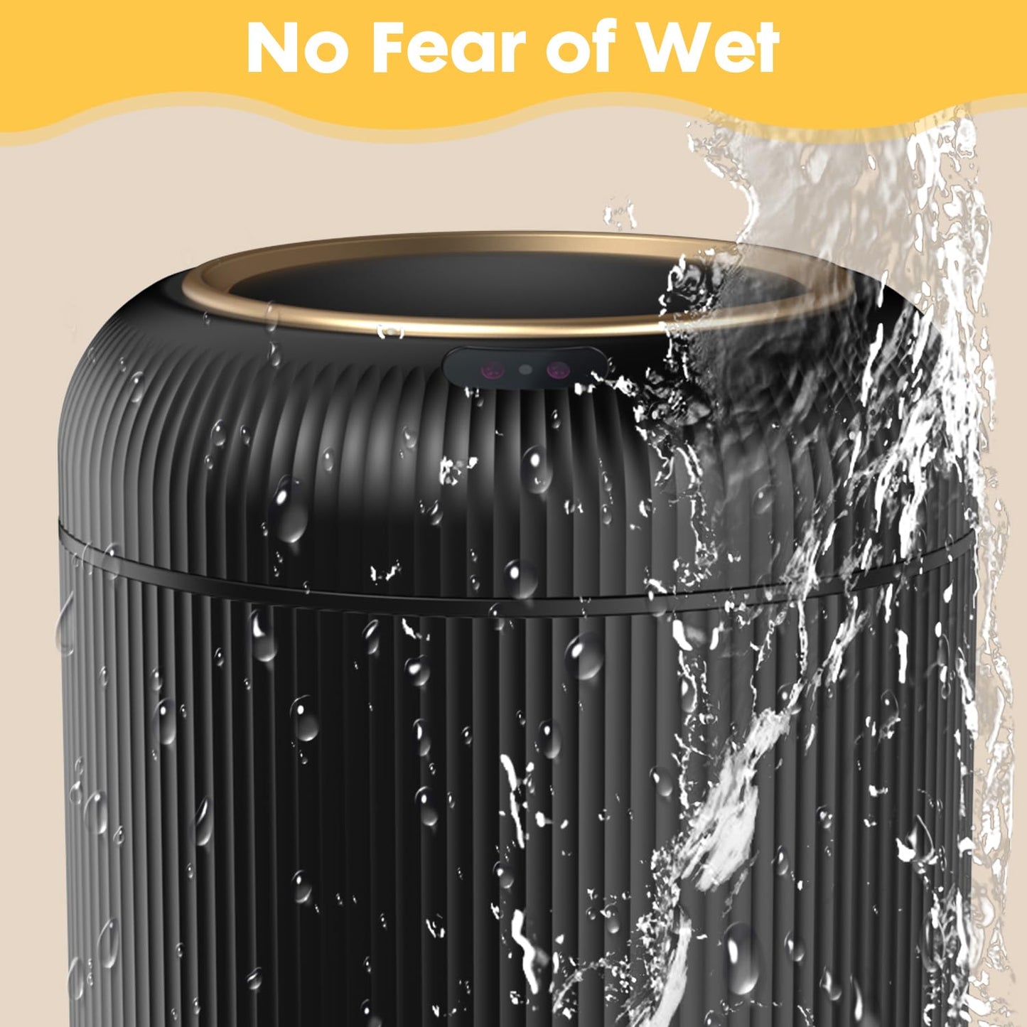 Bathroom Trash Can Automatic Touchless,3 Gallon Smart Motion Sensor Trash Bin with Lid,Plastic Black Garbage Can Wastebaskets with Removable Legs for Kitchen, Office, Toilet, Bedroom