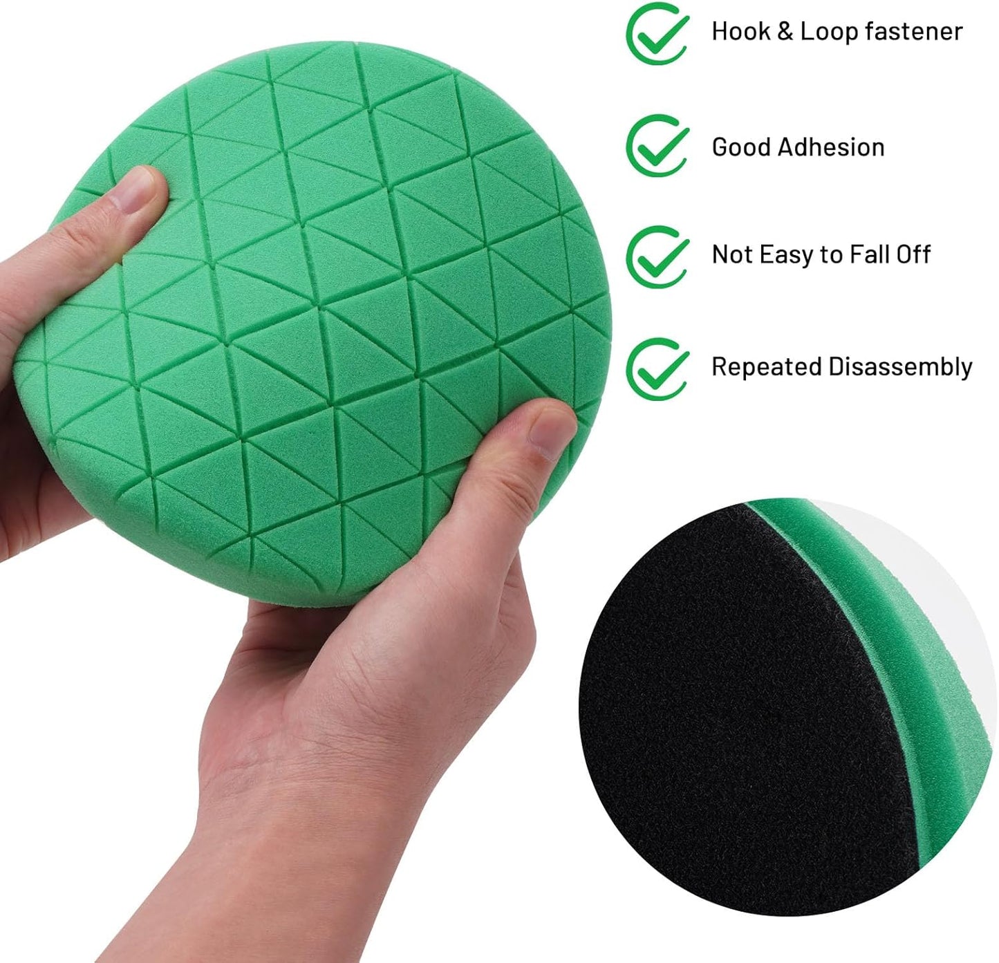 Buffing Polishing Pads, 7Pcs 6.5 Inch 165mm Face for 6Inch 150mm Backing Plate, Car Compound Buffing Sponge Pads and Woolen Pads Cutting Polishing Pad Kit for Car Polishing and Waxing