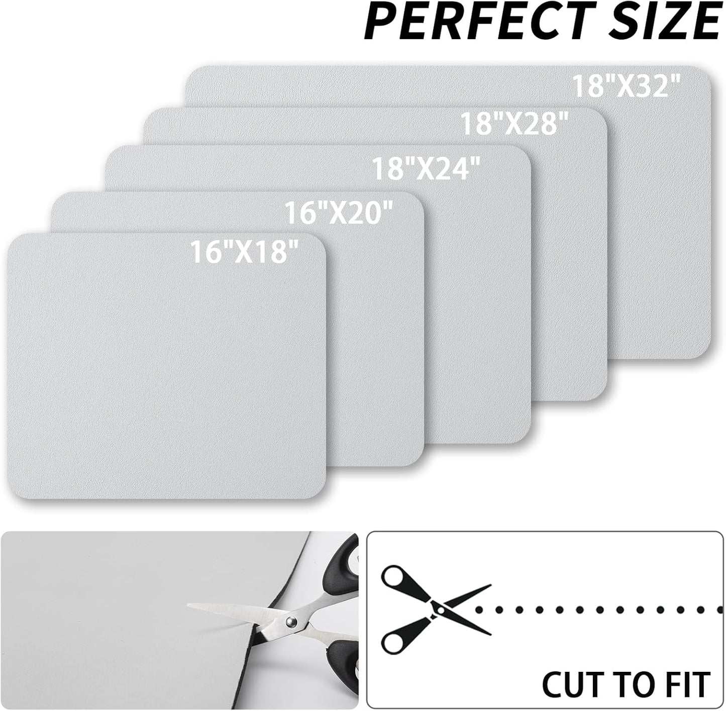 Dish Drying Mat for Kitchen Counter, Heat Resistant Drainer Mats with Non-slip Rubber Backed, Hide Stain Kitchen Super Absorbent Draining Mat, Easy to Clean Dish Rack Pad, Light Grey 18"x28"