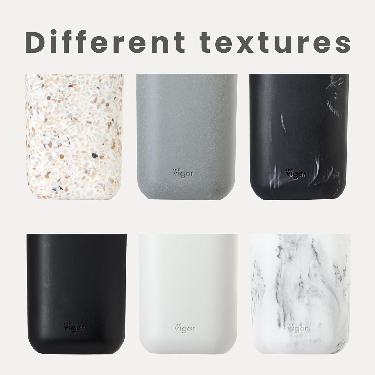 Vigar Zense Toilet Brush and Holder Set, Toilet Bowl Brush with Polyresin Stone Holder, Bathroom Sets for Bathroom Decor and Accessories, White Marble