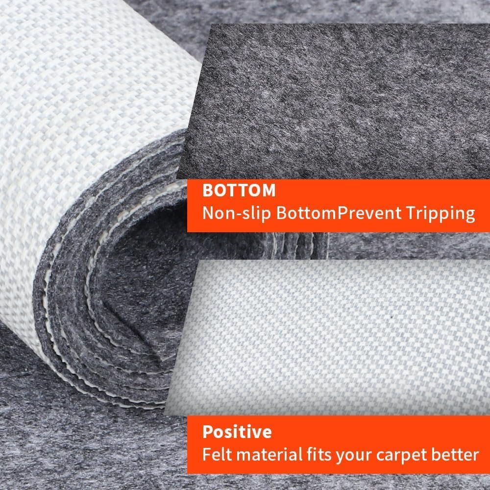 Non-Slip Rug Pads 7 x 9ft, 100% Waterproof Extra Large Area Rugs Non Skid Rug Pad for All Floors and Finishes Durable Hardwood Floor Protective Felt Keeps Rugs in Place, Safe and Secure