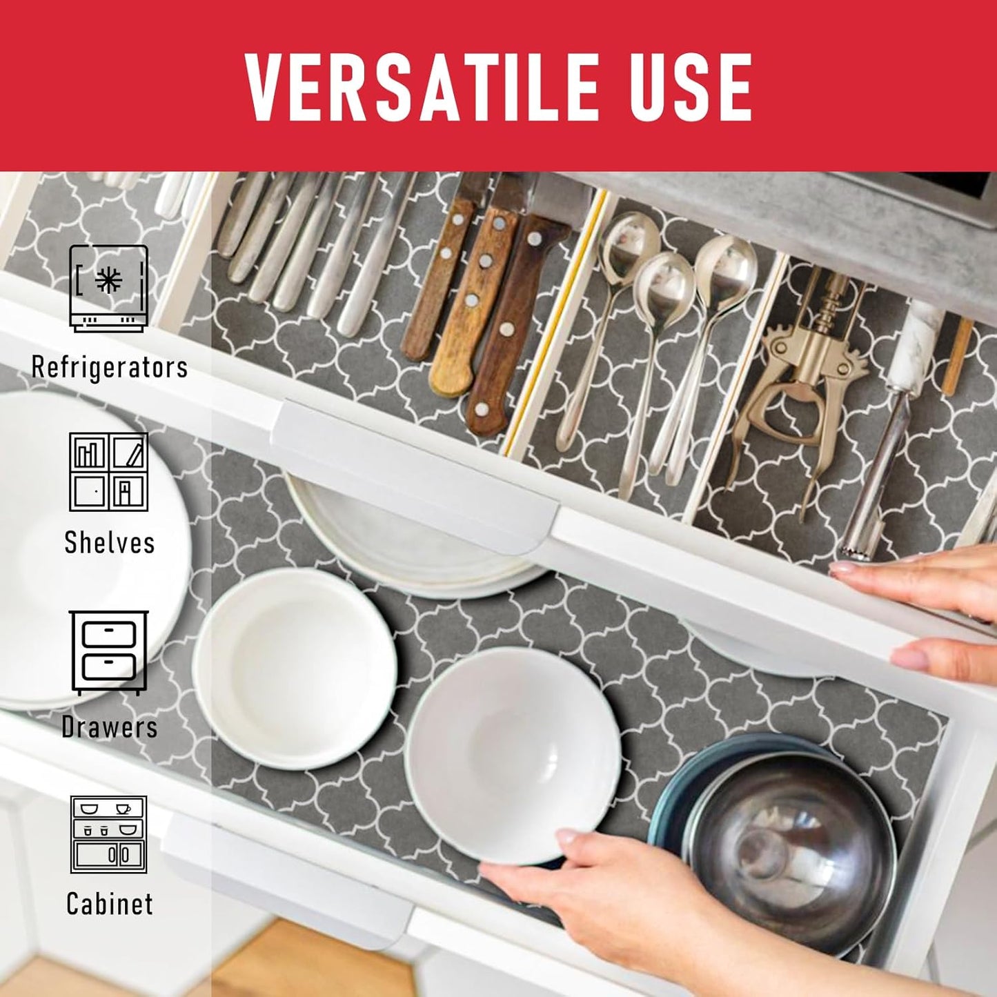 Cooyes Fridge Liners for Refrigerator, Drawer & Shelf Liners for Kitchen Cabinets Non-Adhesive, Breathable Cloth Material, Non-Slip, BPAfree, Machine Washable, Keep Produce Fresh Longer