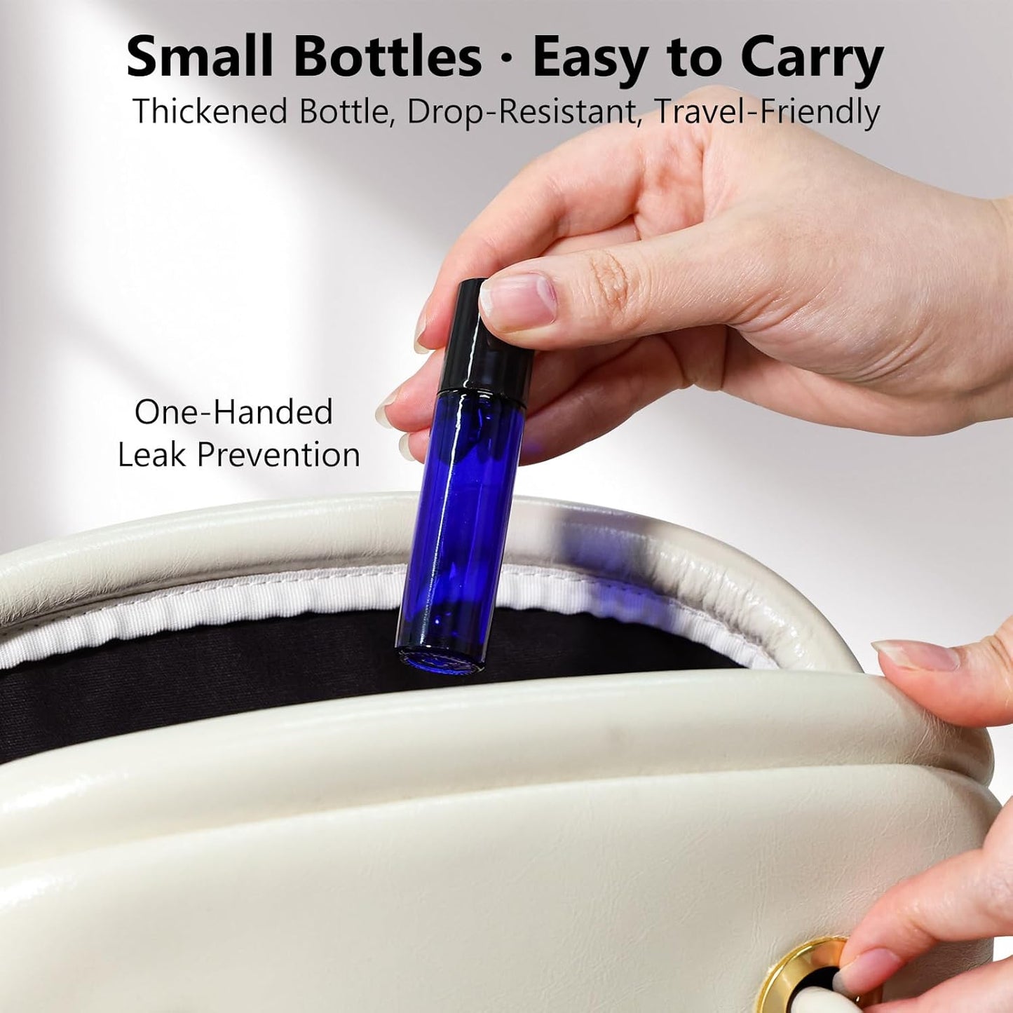 KEYWING 54 Pack Blue Essential Oil Roller Bottles – 10ml Glass Roll-On Bottles with Stainless Steel Roller Balls & Caps, Refillable Perfume Containers for Travel & DIY