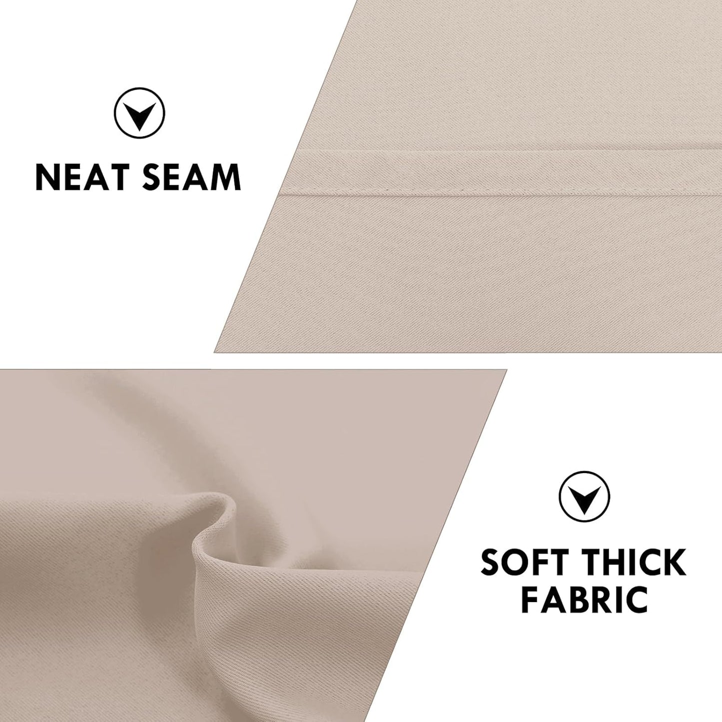 DWCN Blackout Curtains for Living Room Thermal Insulated, Energy Saving & Noise Reducing Bedroom Curtains, Camel, W 52x L 45 Inch, Set of 2 Rod Pocket Curtain Panels