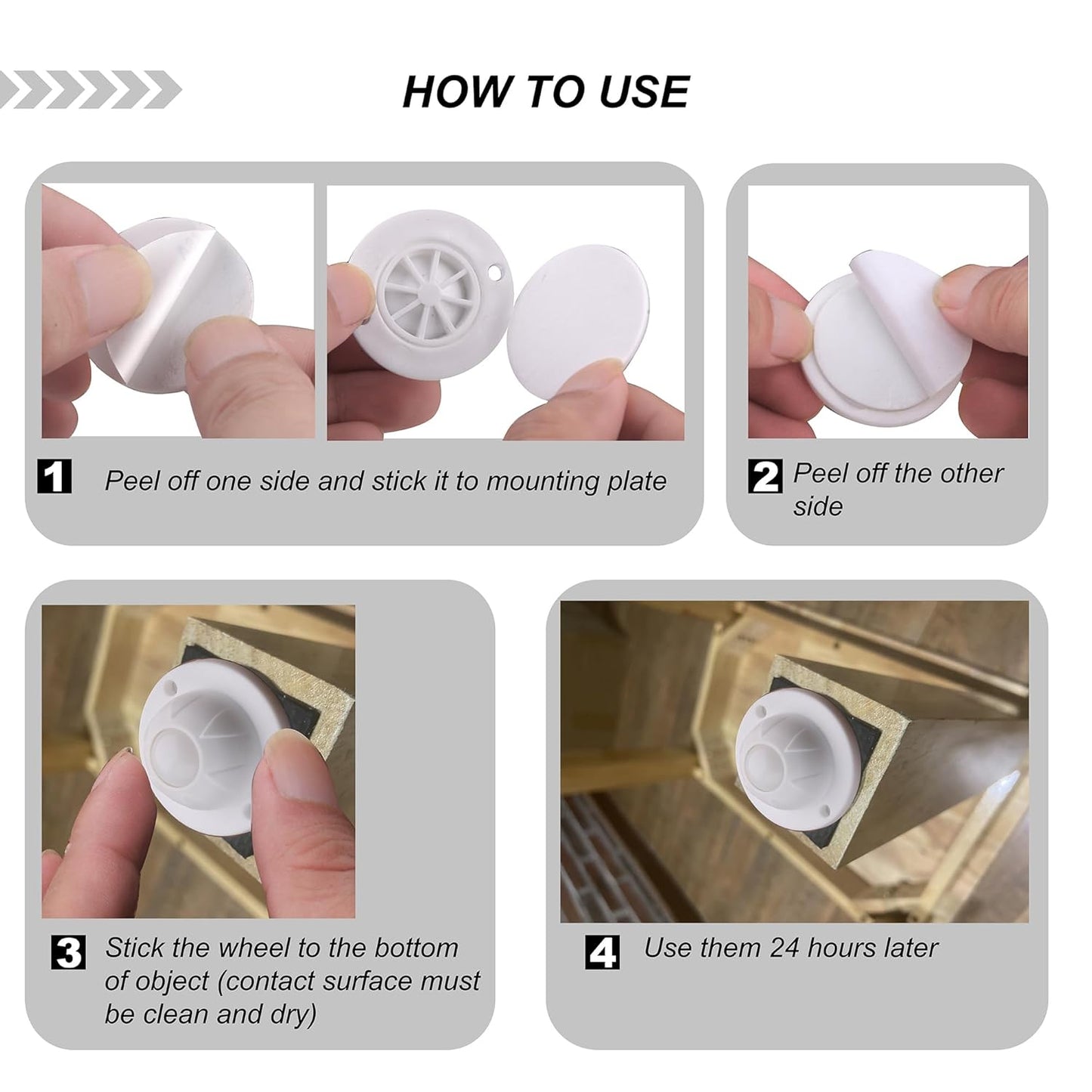 PlusRoc 16 Pack Self Adhesive Caster Wheels For Appliance, Load Capacity 14LBS Per Wheel, Mini Swivel Wheels Sliders Roller For Stand Mixers Air Fryers