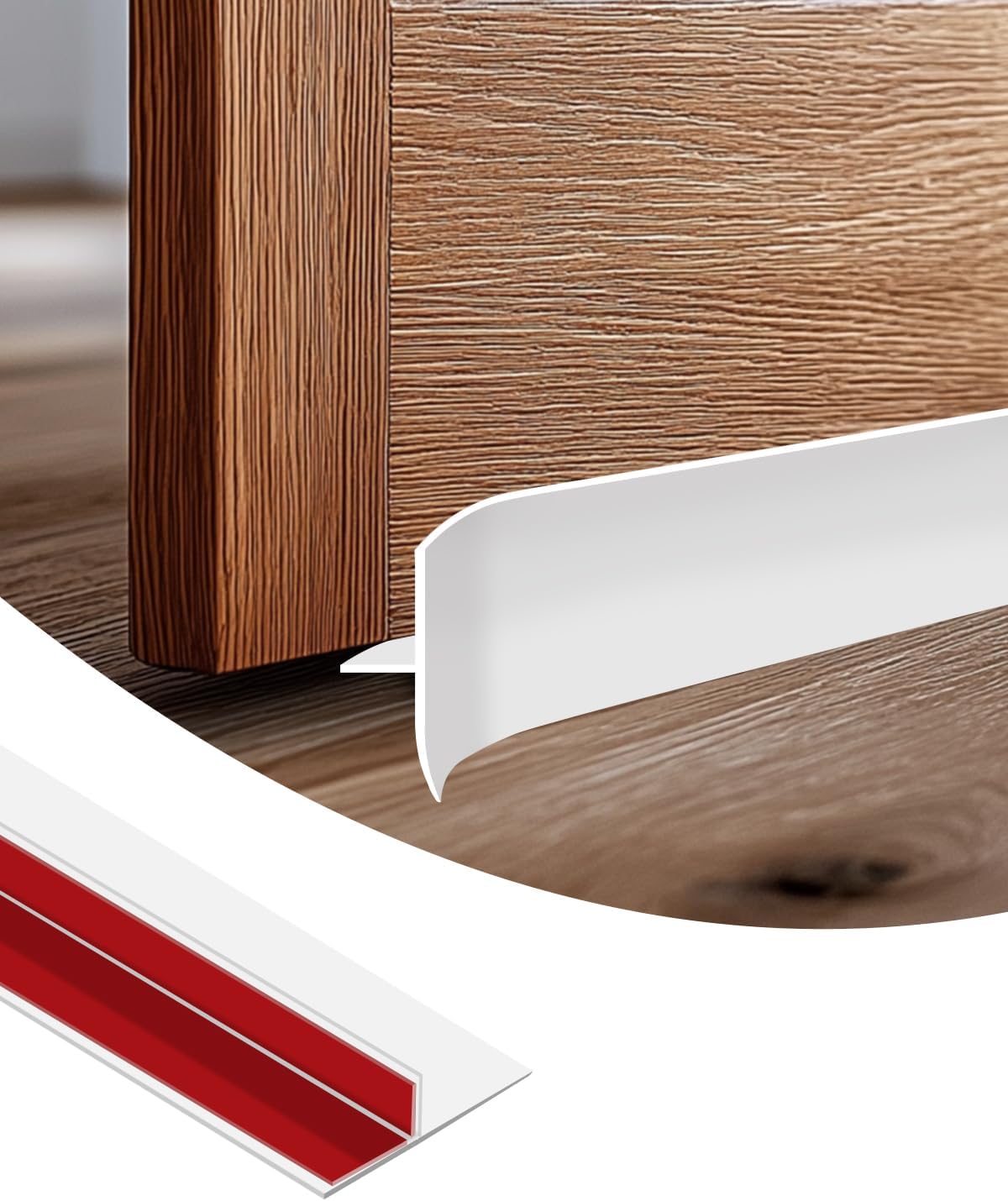 Orghtin T-Shaped Silicone Seal Strip, White Door Sealer Weather Stripping Door Seal Strip, 10Ft Door Draft Stopper for Side of Door