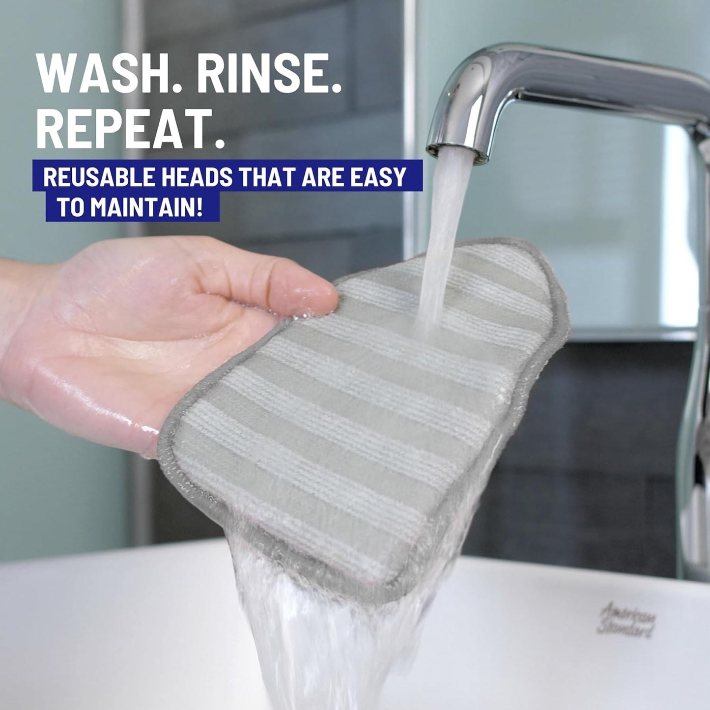 Replacement Microfiber Pad for Moku Home Extendable Tub Tile Shower Scrubber for Cleaning Non-Scratch (2X Microfiber Pads Gray)