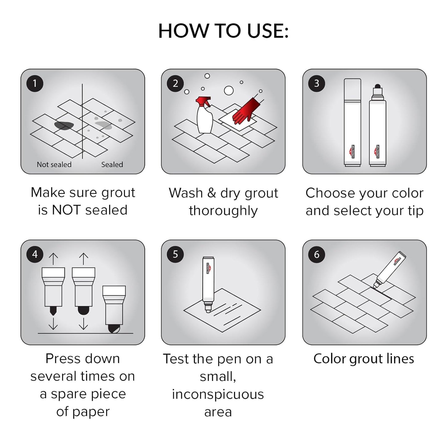 X-Protector Pen for Grout - 2 PCS, White - Ideal Grout Paint Pens to Make Grout White Again - Premium Grout Renew Pen with 2 Tips Types - Make Your Grouts Perfect Again!