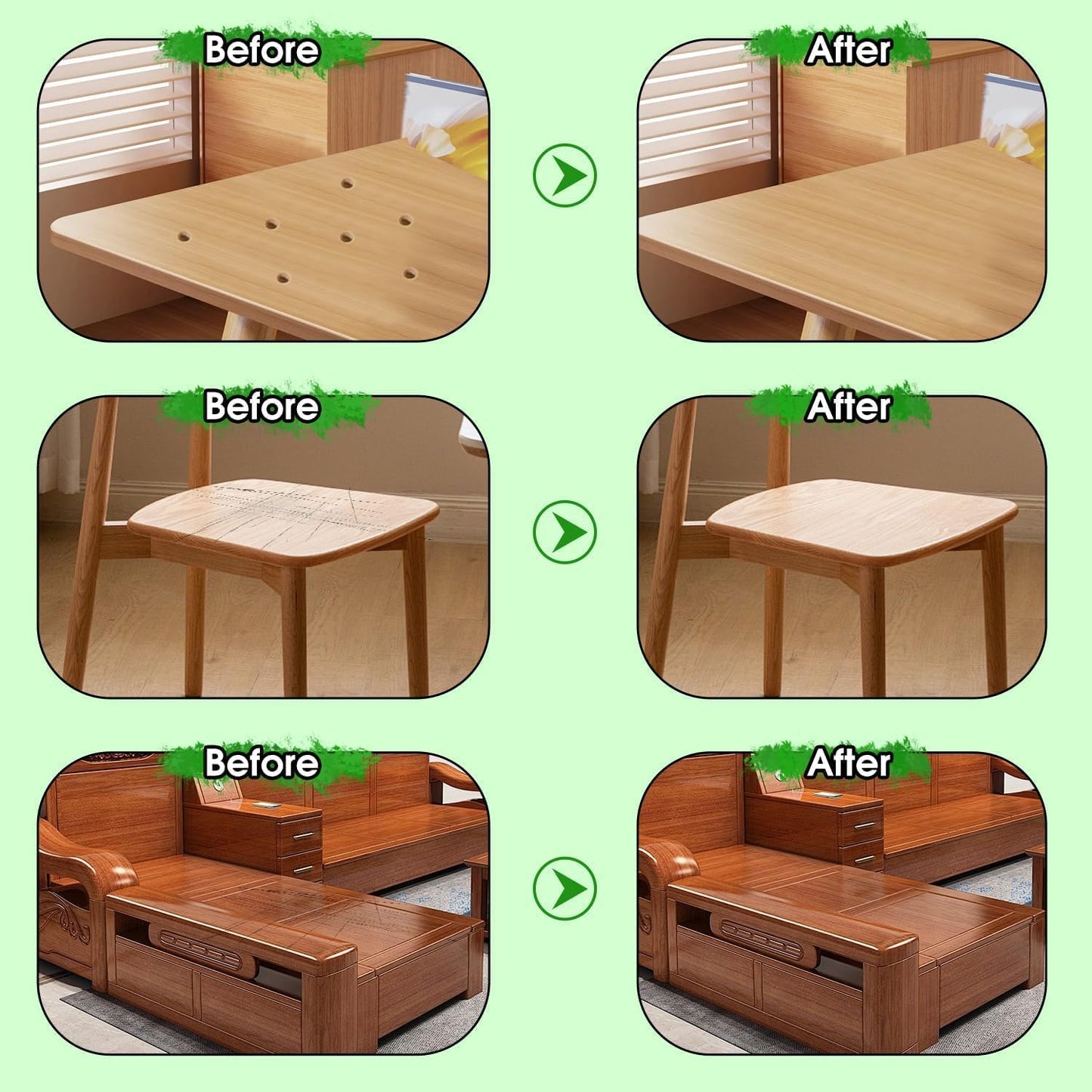 Furniture Markers Touch Up, 20 Colors Wood Filler Sticks, Wood Wax Crayons for Repairing Scratches, Scuffs, Cracks, Holes on Furniture, Floors, Cabinets, Tables, and Doors - Tech Wood Series