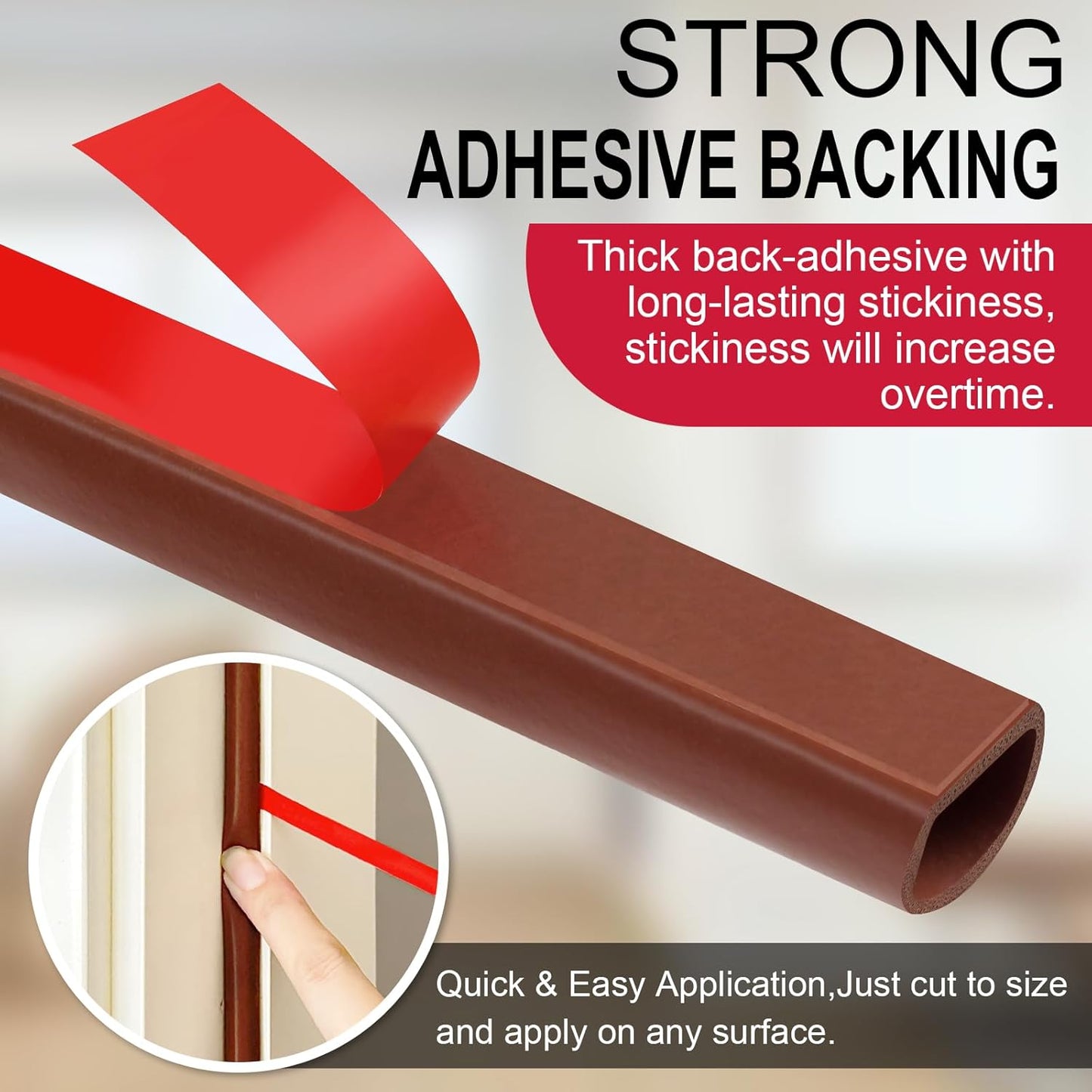 Silicone D Shape Weather Stripping 19.7 Feet Self Adhesive Seal Strip for Doors and Windows