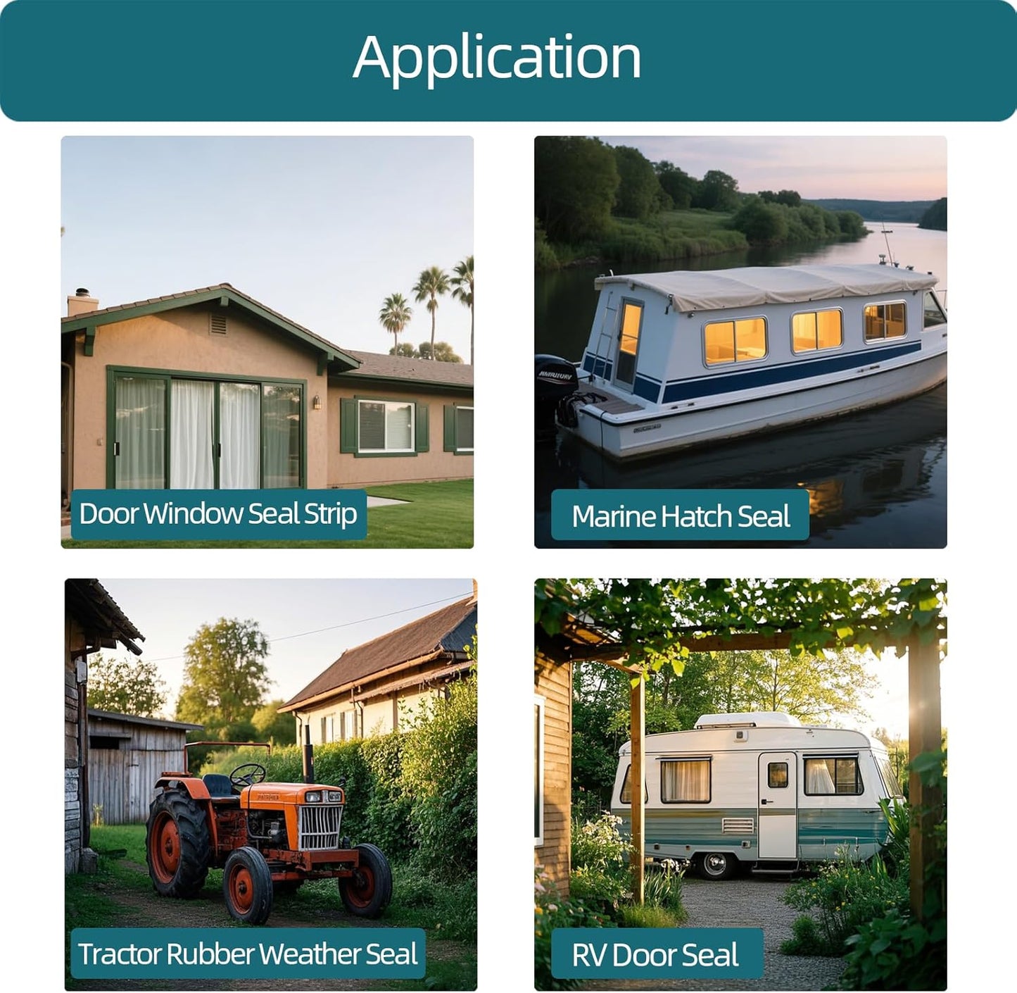 White Rubber Weather Stripping, Self-Adhesive D Shape Rubber Seal for Boat, Auto, RV, Marine, Garage Doors/Window and More, W:0.75"; H:0.375"; L:25Feet