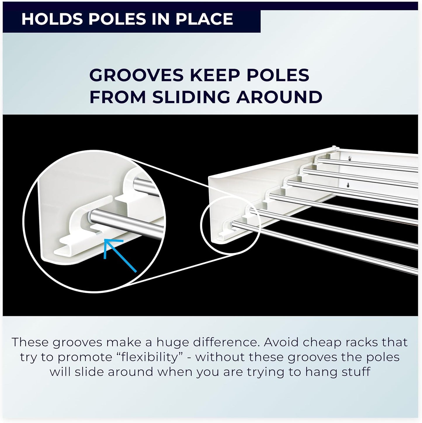 MODERN-X Wall Mounted Clothes Drying Rack with 6 Swivel arms, 35โWide, 26 Linear ft of Laundry Drying Rack Space, 6 Collapsible Aluminum rods, 2X Drying Capacity, Space Organizer Holds up to 60lbs