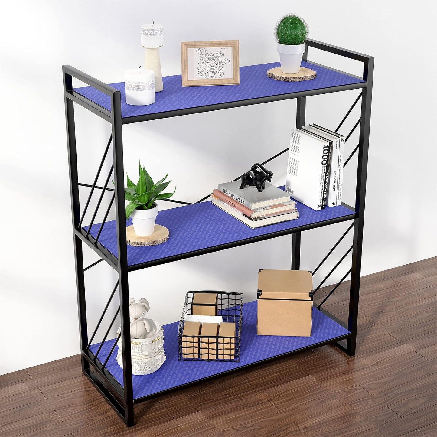 Shelf Liners for Kitchen Cabinets Refrigerator Liners Waterproof Kitchen Cupboard Liner Non Adhesive Drawer Mats EVA Material Fridge Liner for Shelves - Blue 11.8 x 393.7 Inches