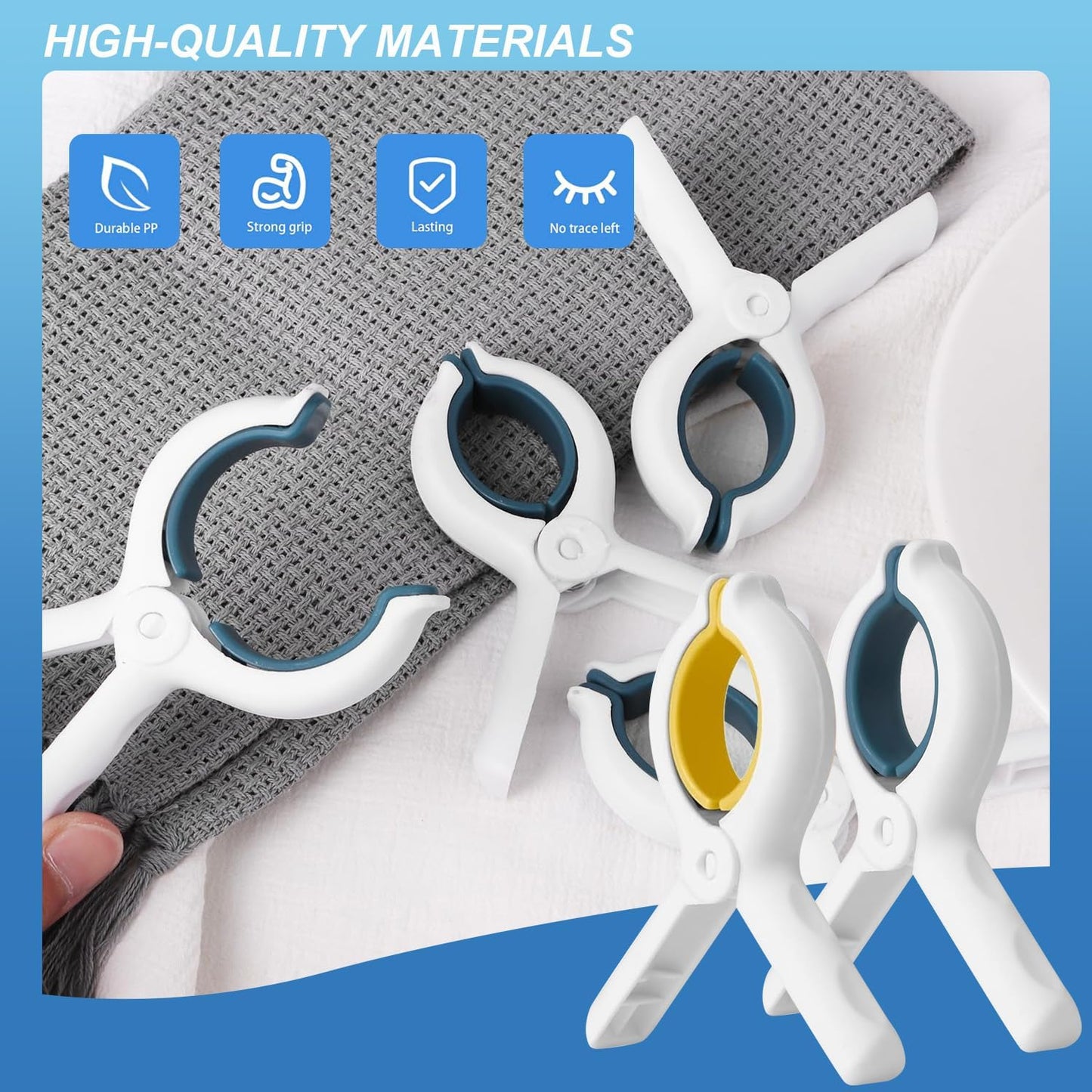 Extra LargeTowel Clips for Beach Chairs,3.7 Inch Beach Towel Clips,Towel Clips Strong gripping Power Suitable for Family Vacation and Poolside Leisure