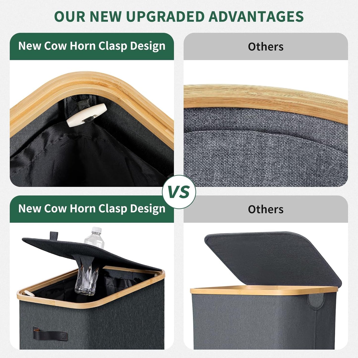 Recycling Bin for Kitchen Indoor Home 26 Gallon, 100L Recycle Bin with Removeable and Reusable Inner Bag, Recycling bin with lid for Bottles Cans Glass Plastice Cartons (Dark Gray)