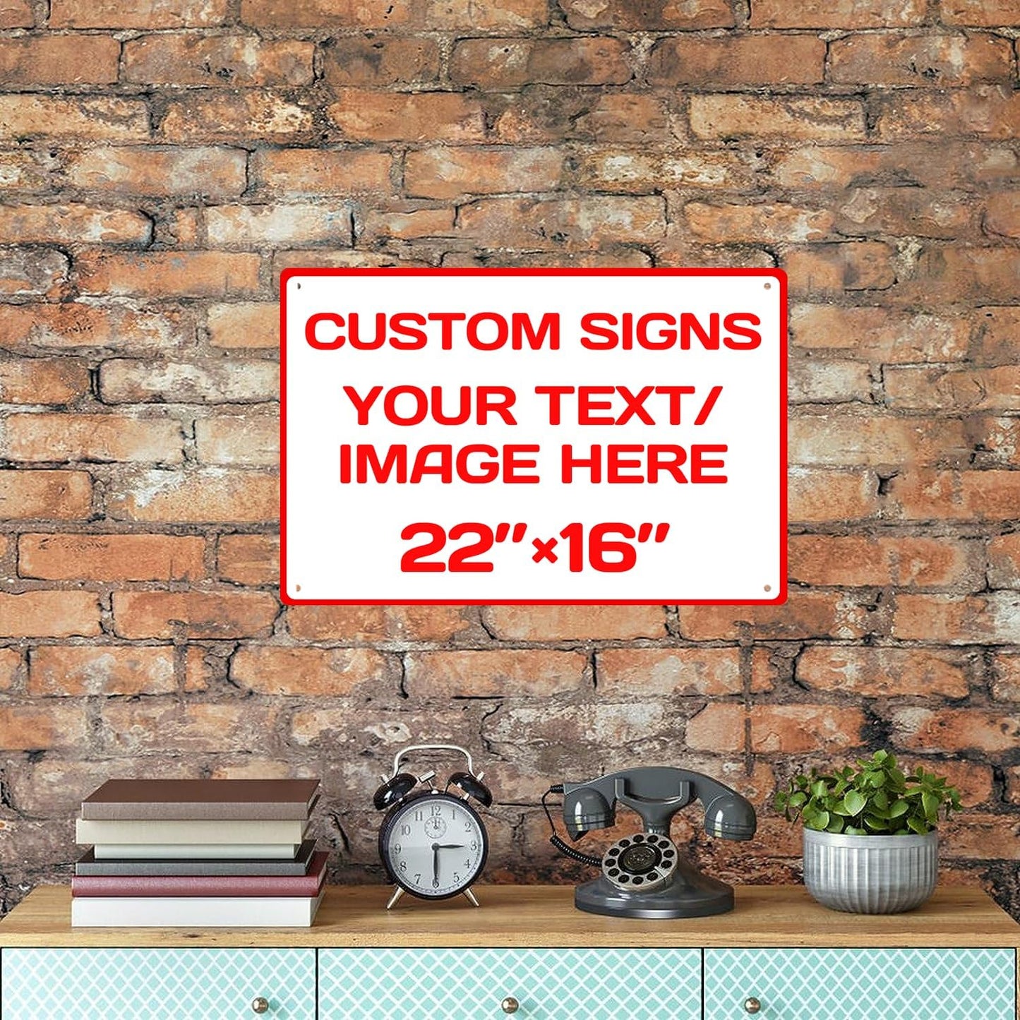 Custom Sign, Custom Sign for Business, Indoor/Outdoor use. 16 * 22 Inches,Multiple Sizes,Aluminum Personalized Signs, Rust Free .04 Aluminum, Fade Resistant,