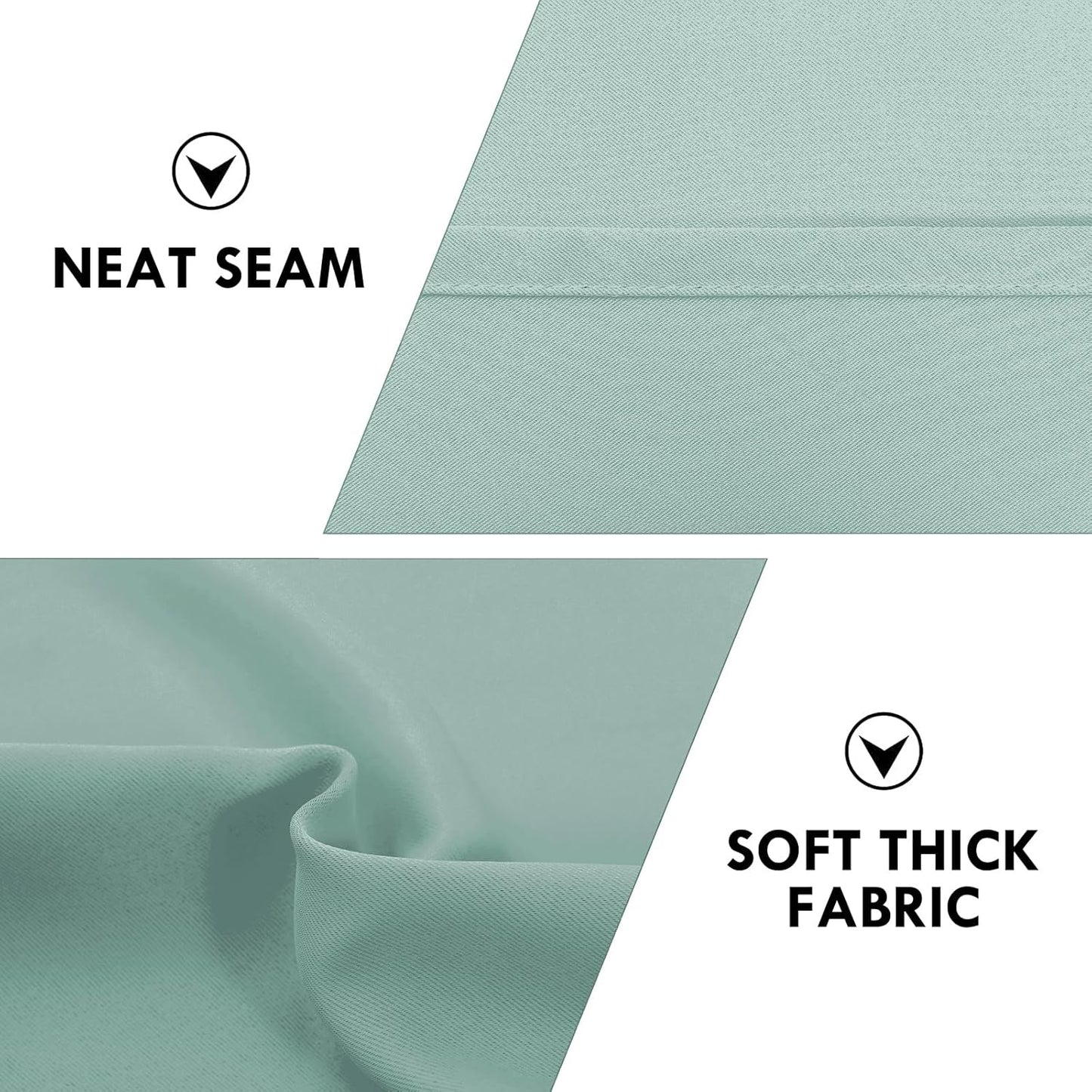 DWCN Blackout Curtains for Living Room Thermal Insulated, Energy Saving & Noise Reducing Bedroom Curtains, Sage Green, W 42x L 72 Inch, Set of 2 Rod Pocket Curtain Panels