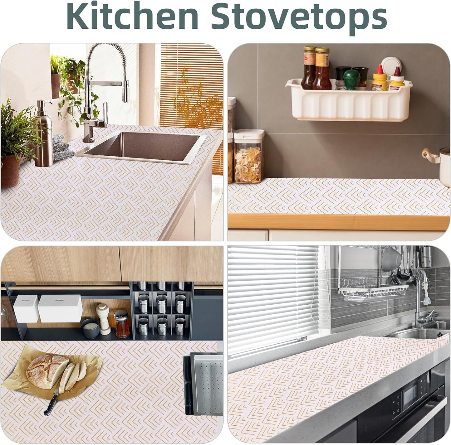 Shelf Liner for Kitchen Cabinets Non Adhesive Drawer Liner Non-Slip Thickened Shelf Liner Paper Strong Easy to Clean for Tool Box Refrigerator with Knife and Tape Measure, Gold Arrow, 11.8 x 472 in