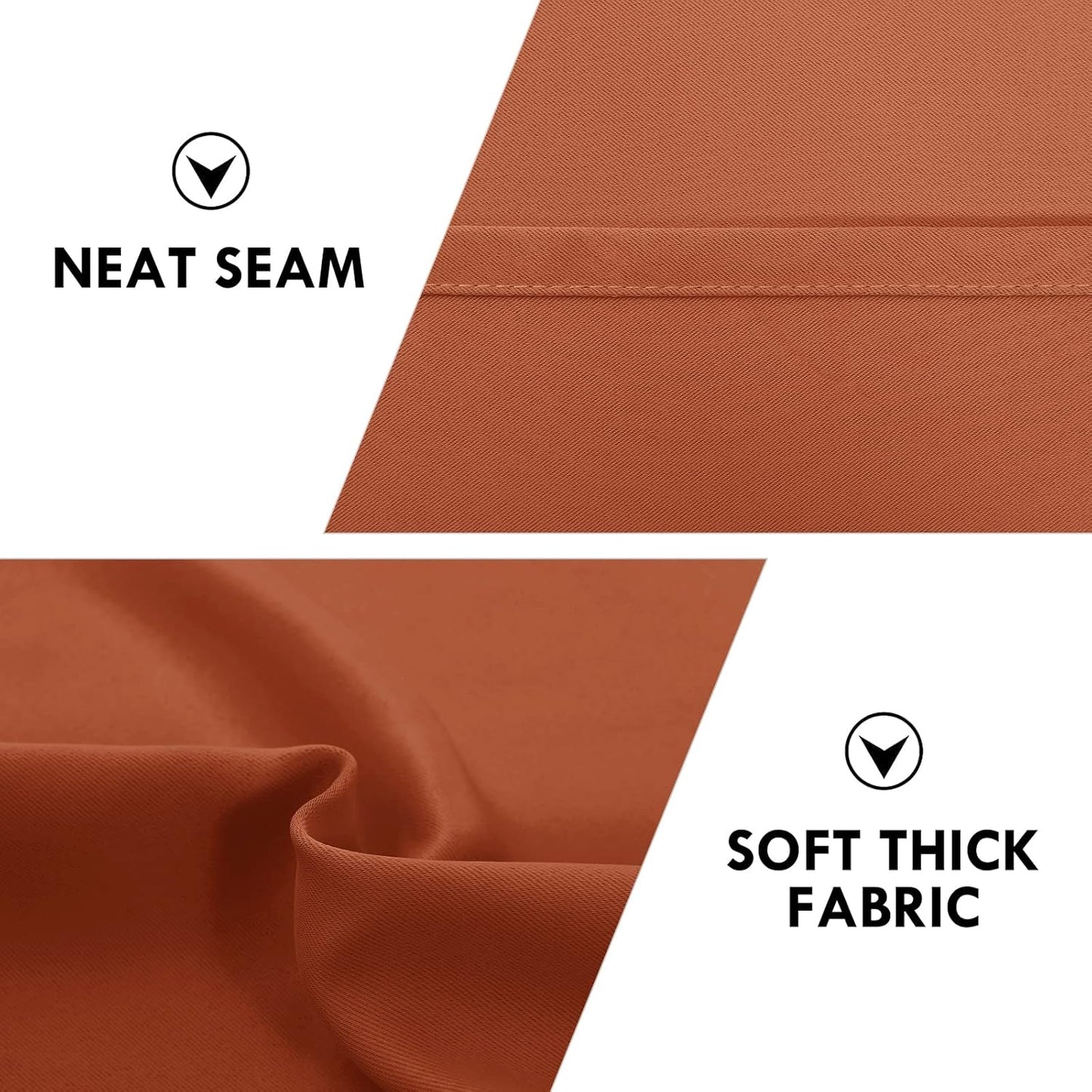 DWCN Blackout Curtains Thermal Insulated, Energy Saving & Noise Reducing Bedroom and Living Room Curtains, Burnt Ochre, W 42x L 84 Inch, Set of 2 Rod Pocket Curtain Panels