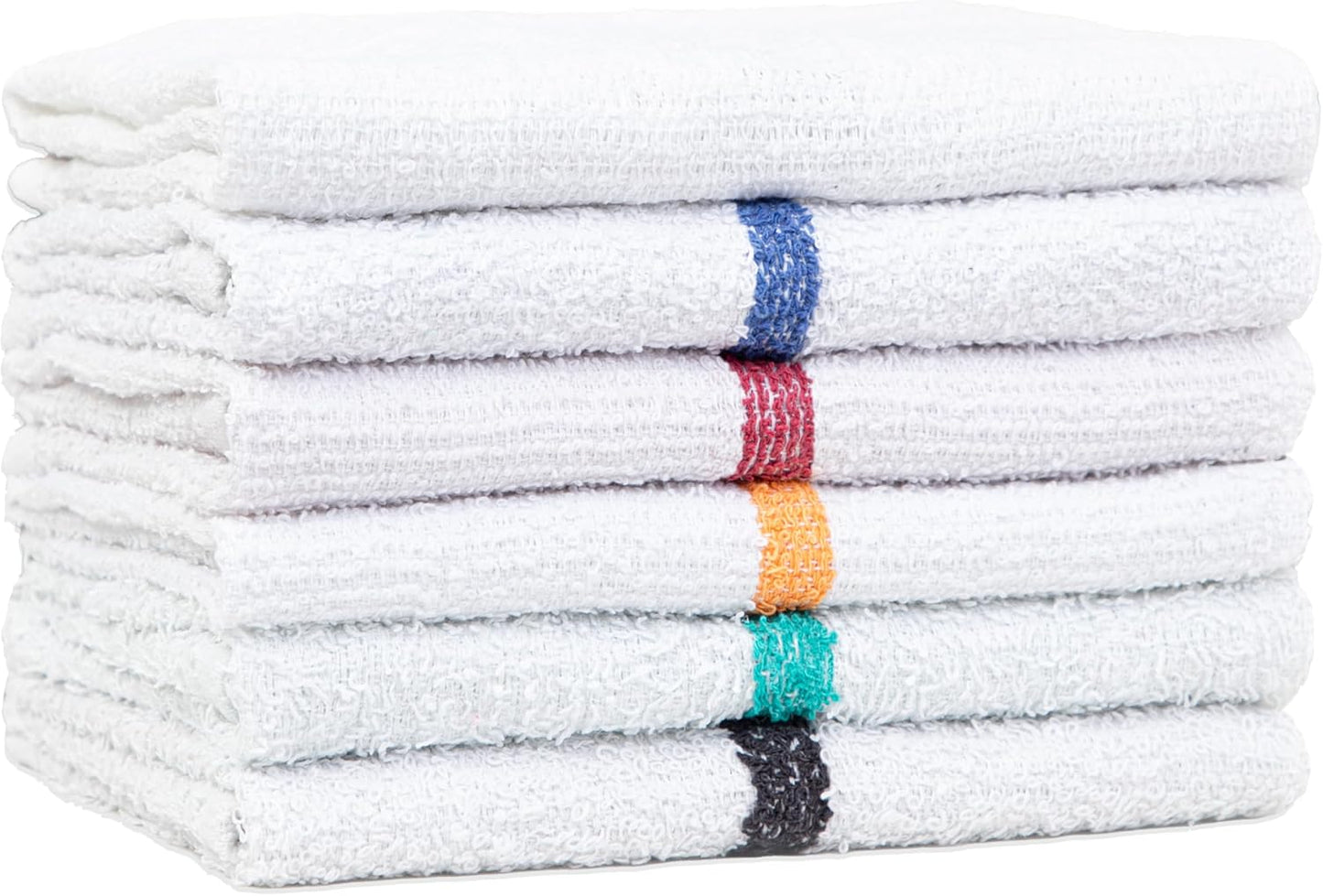 Arkwright Qwick Wick Bar Mop Towels - (Pack of 12) 100% Cotton Quick Dry Dishcloths, Super Absorbent Multipurpose Cleaning Rags for Restaurants, Kitchen, Bathroom, Hotel, 16 x 19 in, Blue Stripe