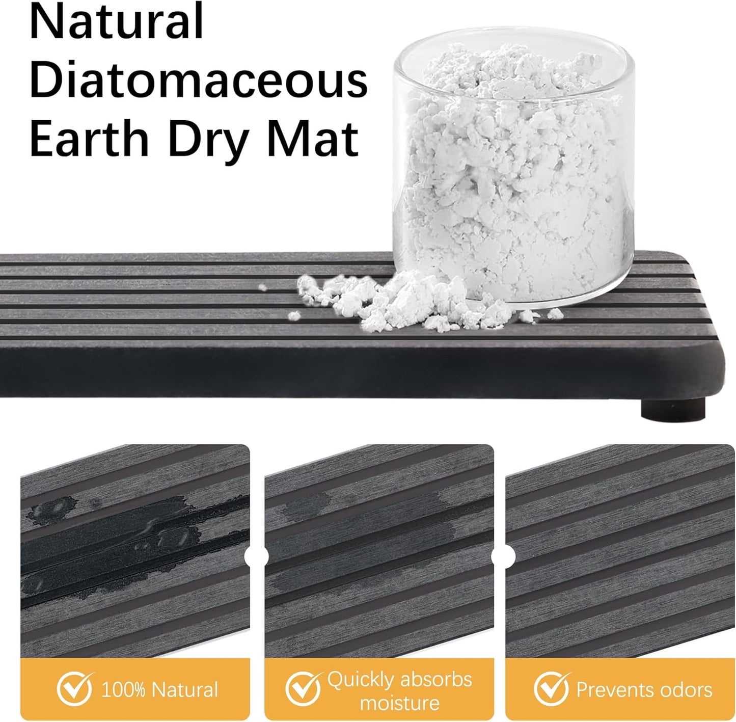 Sponge Holder for Kitchen Sink,Sink Caddy Organizer With Stone Drying Tray, Stainless Steel Kitchen Countertop Organizer for Sponge Soap Dispenser Black