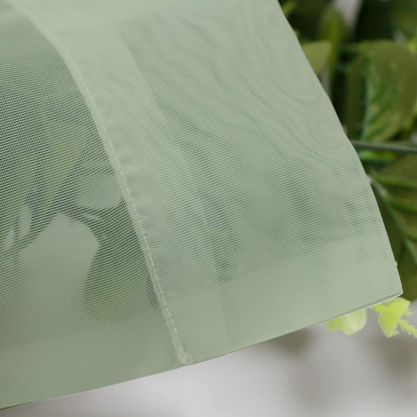 Chyhomenyc Sage Green Sheer Scarf Valances for Windows 216 Inch Extra Long, Window Scarf Drapes Rod Pocket Backdrop for Wedding Arch Draping/Party/Canopy Bed/Living Room, 2PC, 18 Feet Length