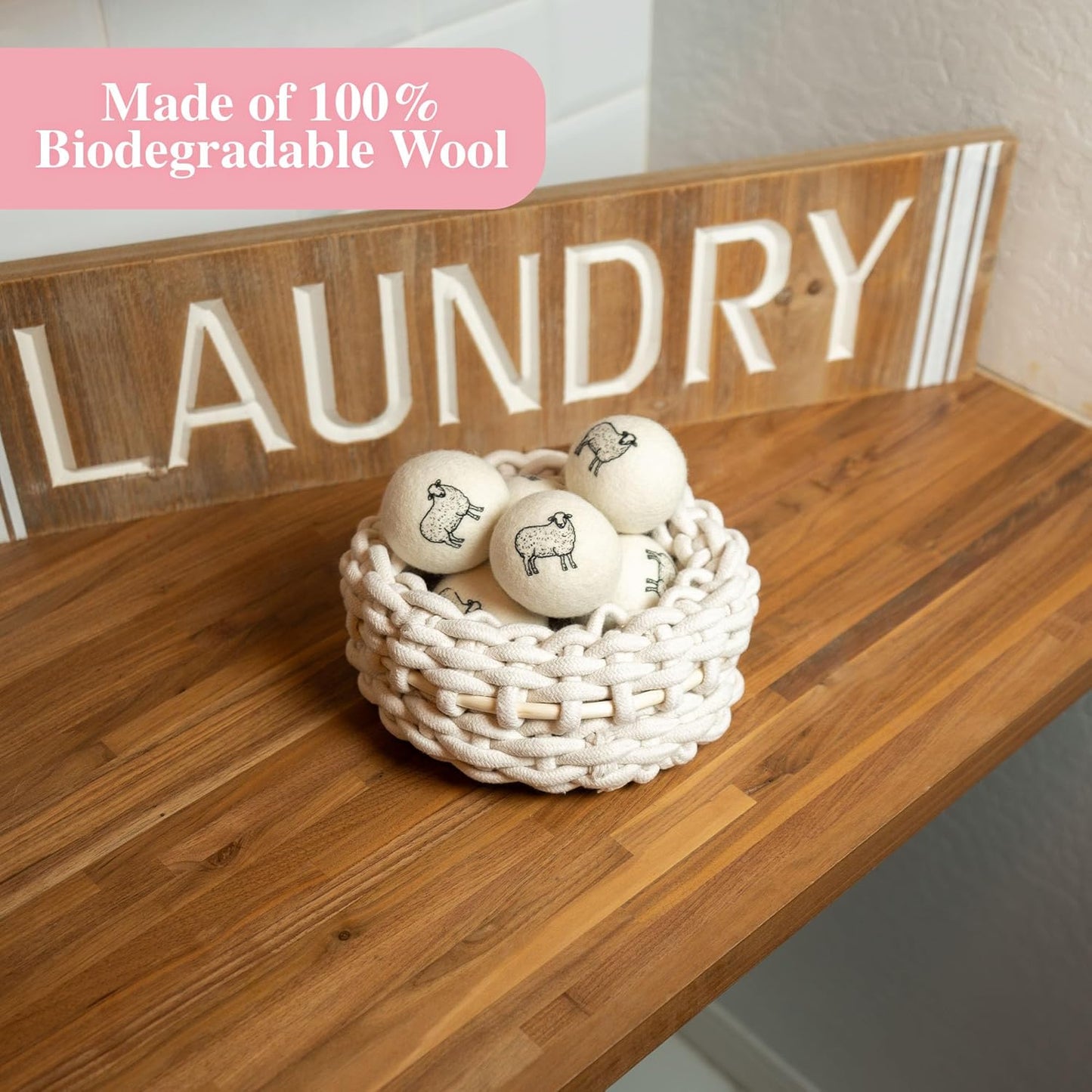 Lavender Scented Wool Dryer Balls – 6 XL Pack – Natural Fabric Softener, Reusable, Reduces Static, Reduces Wrinkles & Shortens Drying Time, Made W/Essential Oil, 100% Pure Wool