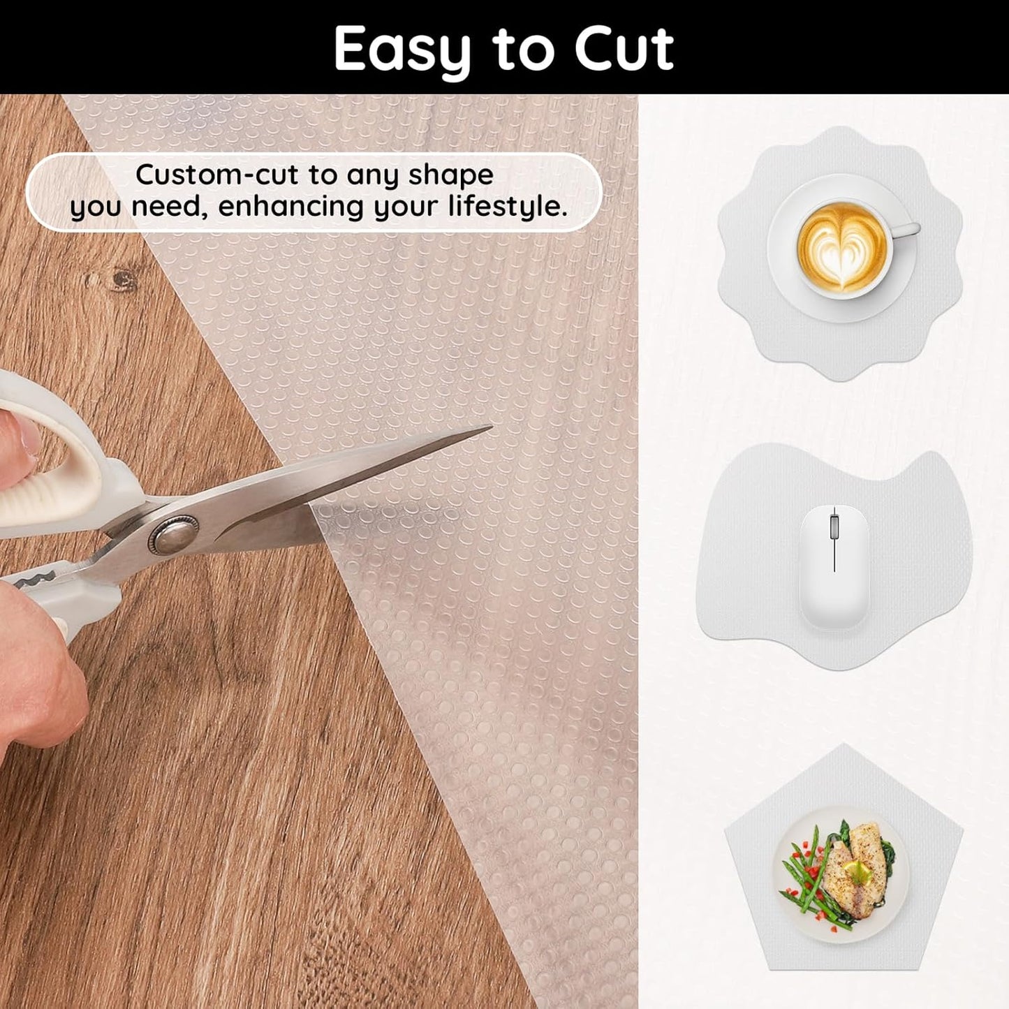 Shelf Liners for Cabinets, 23.6"W x 118"L x 0.03"T, Kitchen Drawer Liners, Non-Adhesive & Non Slip for Home and Kitchen Shelf, Drawer, Cabinet, Refrigerator, Dresser, Cupboard, RV (Polka Dot)