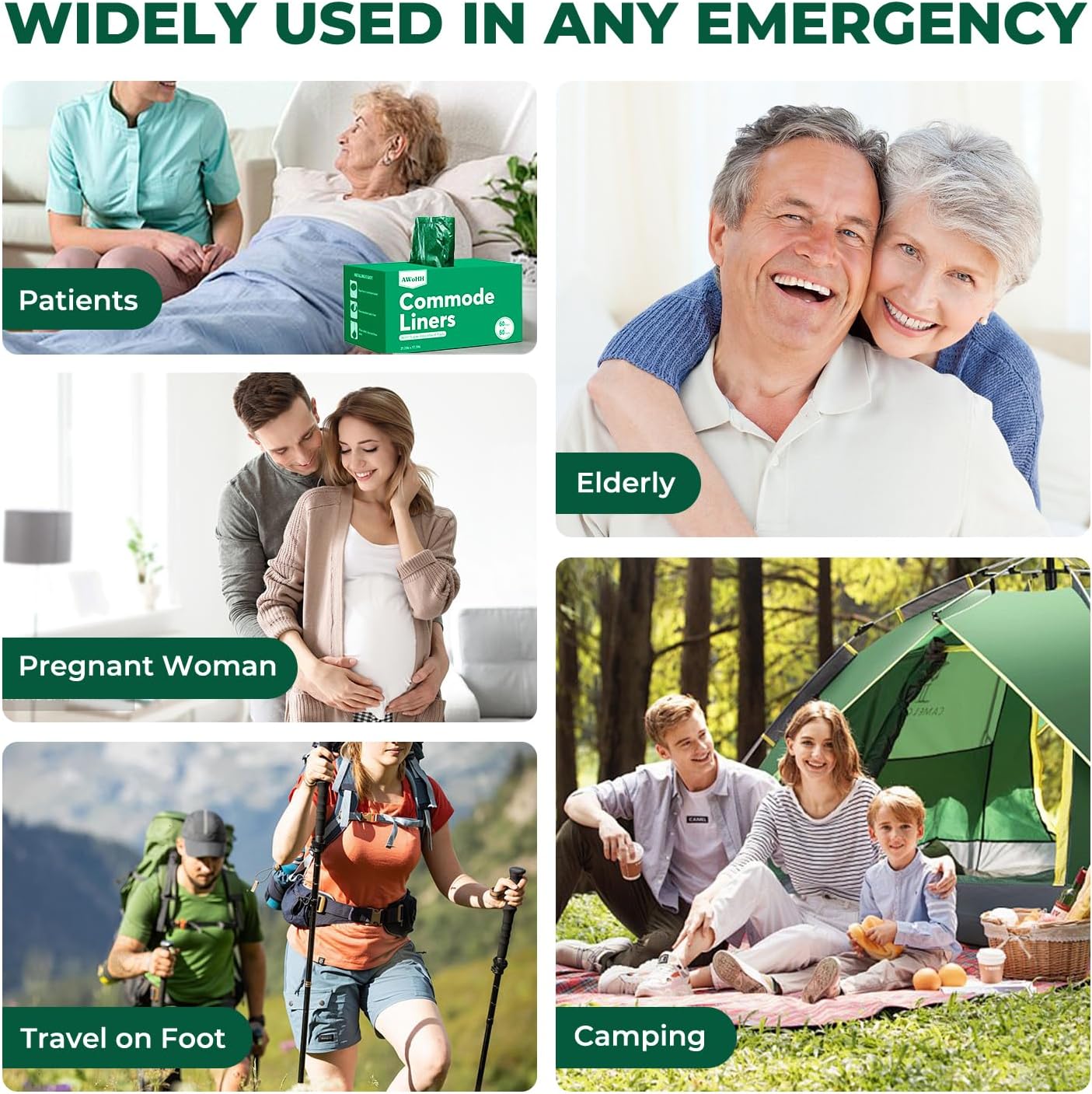 Commode Liners with Absorbent Pads, 30Pack Tear-Free Leak-Proof Bedside Commode Liners, Universal Disposable Commode/Bed Pan Liners for Bedside Commode, Standard Toilet, Chair Bucket(30Bags+30Pads)