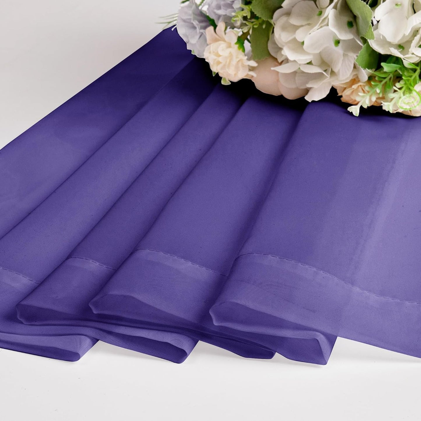 Chyhomenyc Purple Sheer Curtains 84 Inch Length 2 Panels, Light Filtering Soft Airy Voile Rod Pocket Sheer Window Drapes for Bedroom Living Room, Each 42Wx84L Inches